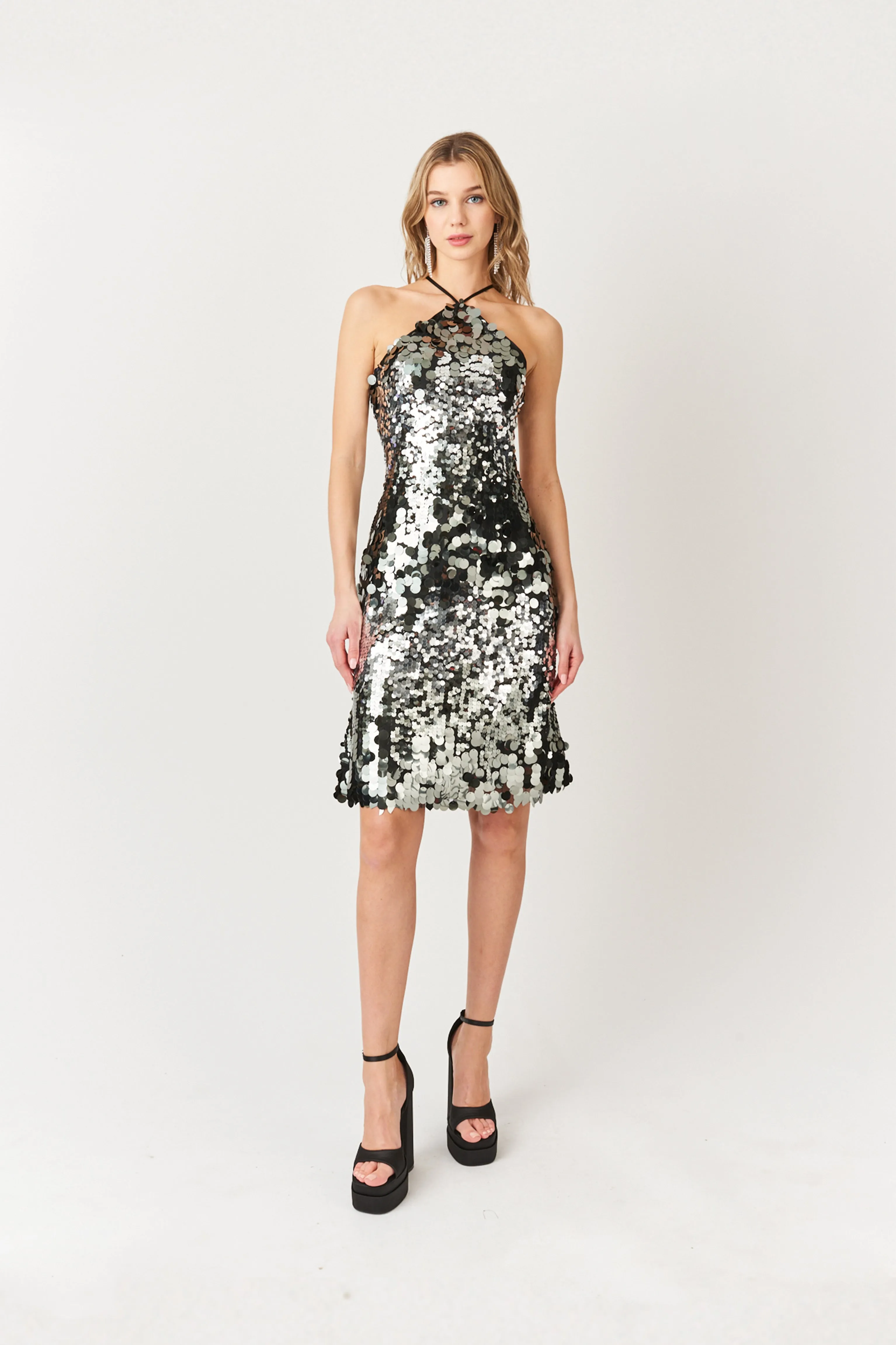 Austin Sequin Halterneck Midi Dress sold by AMYLYNN