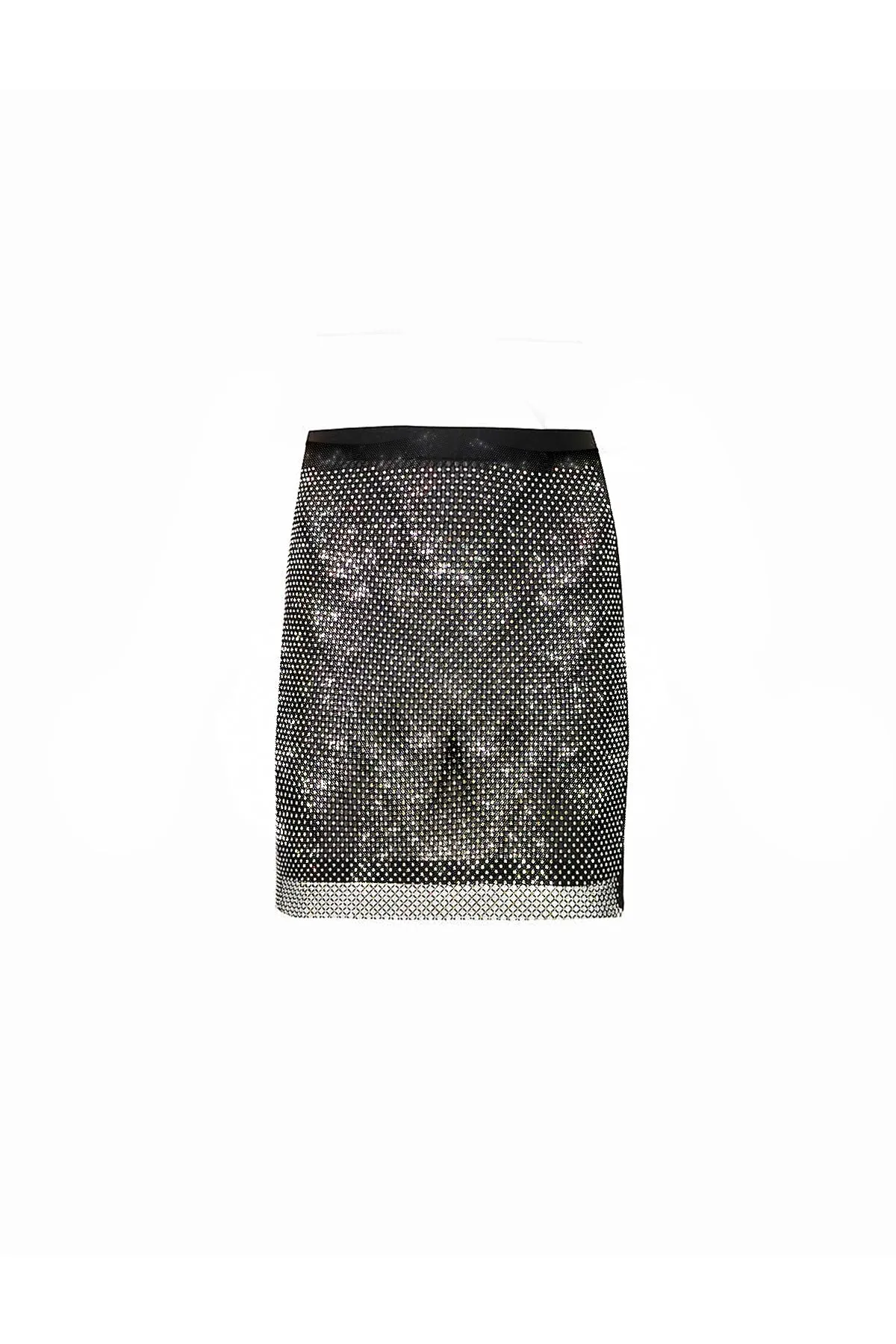 Bethan Black Rhinestone Embellished Net Mini Skirt sold by AMYLYNN product image thumbnail 2