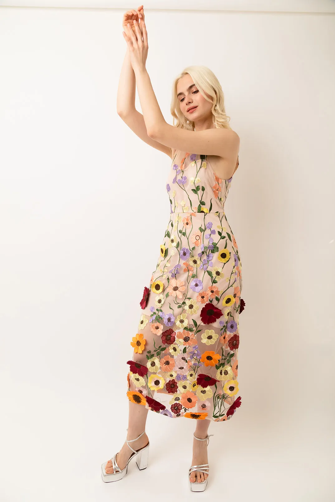 Dorothy Floral Motif Midi Dress sold by AMYLYNN product image thumbnail 4