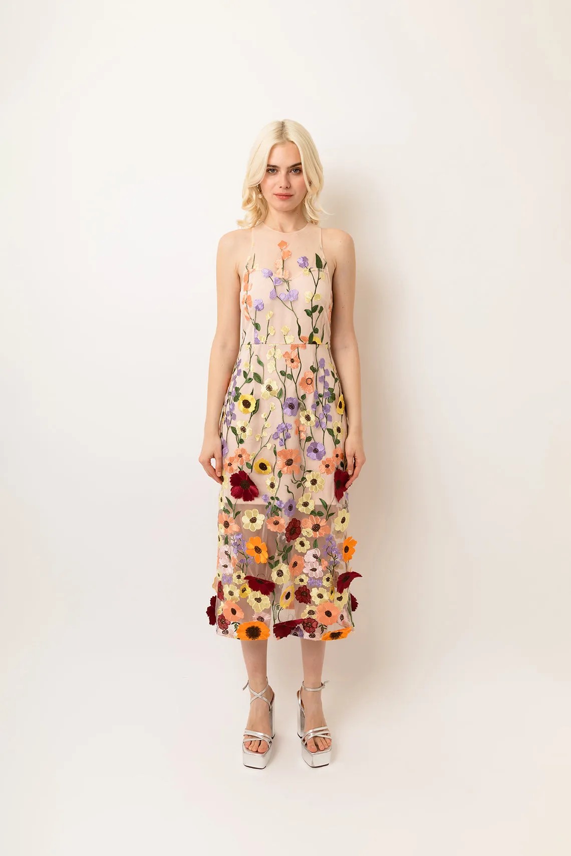 Dorothy Floral Motif Midi Dress sold by AMYLYNN