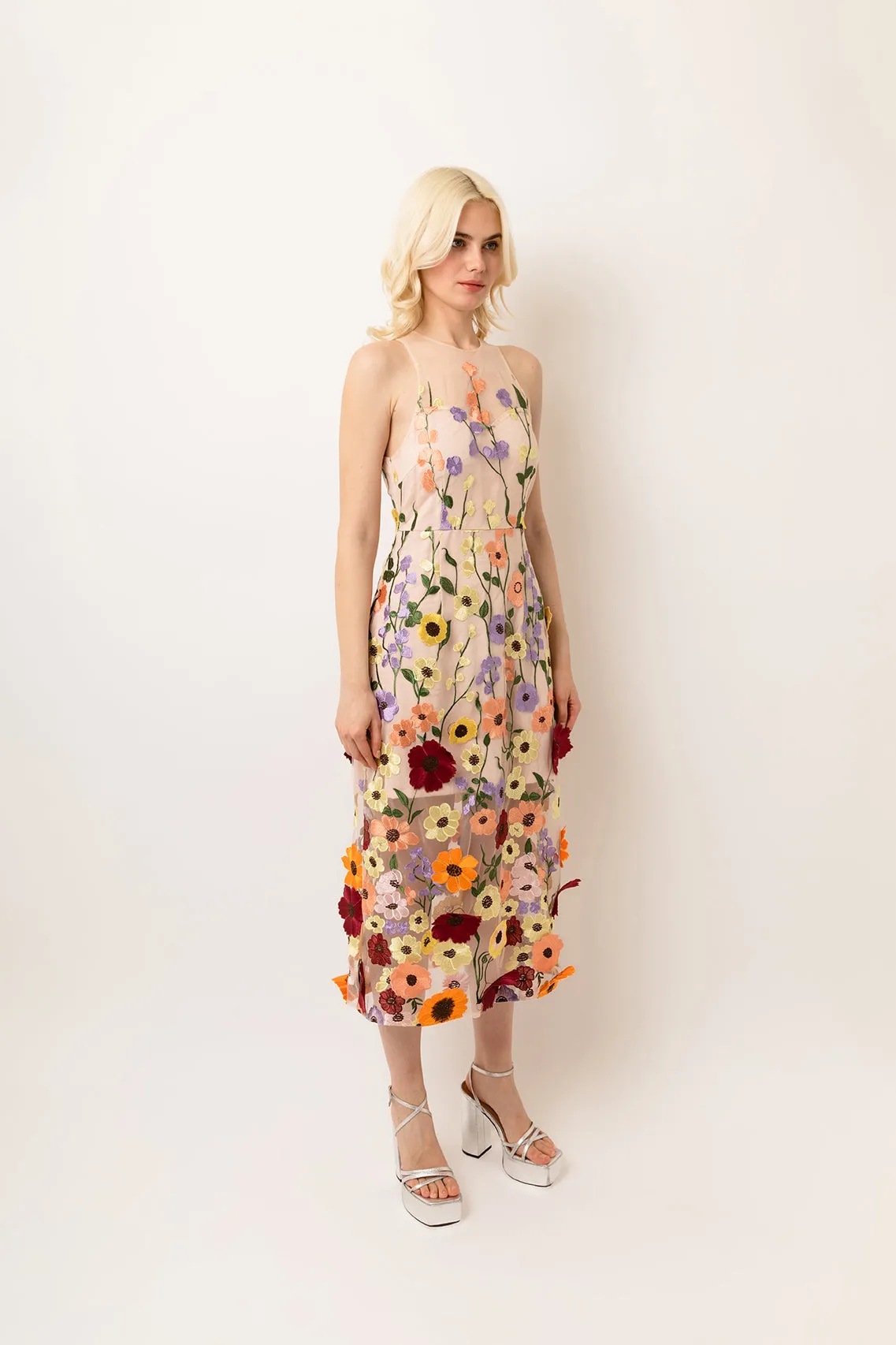 Dorothy Floral Motif Midi Dress sold by AMYLYNN product image thumbnail 3