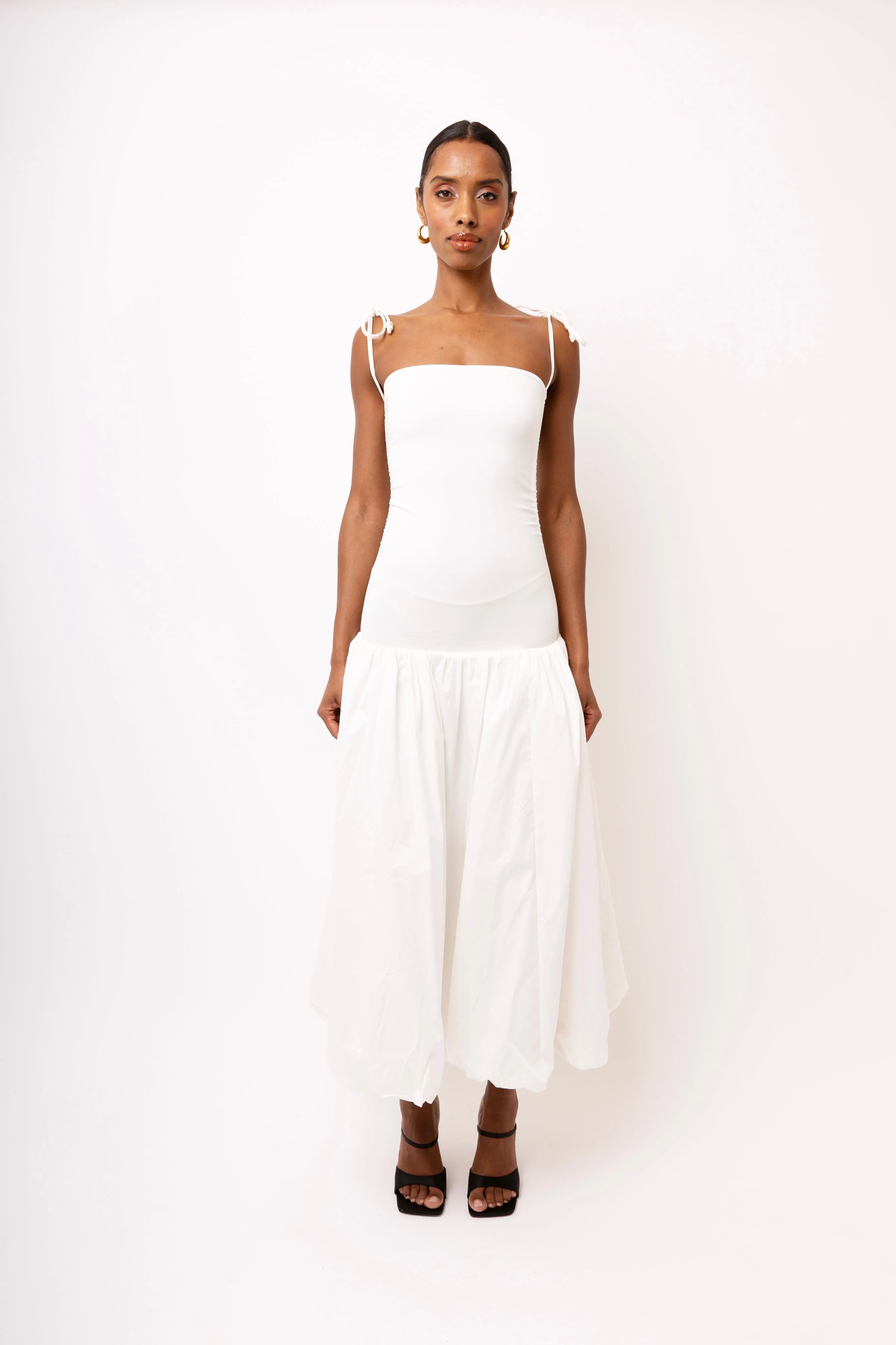 Alexa Rich Cotton White Puffball Dress sold by AMYLYNN product image thumbnail 2