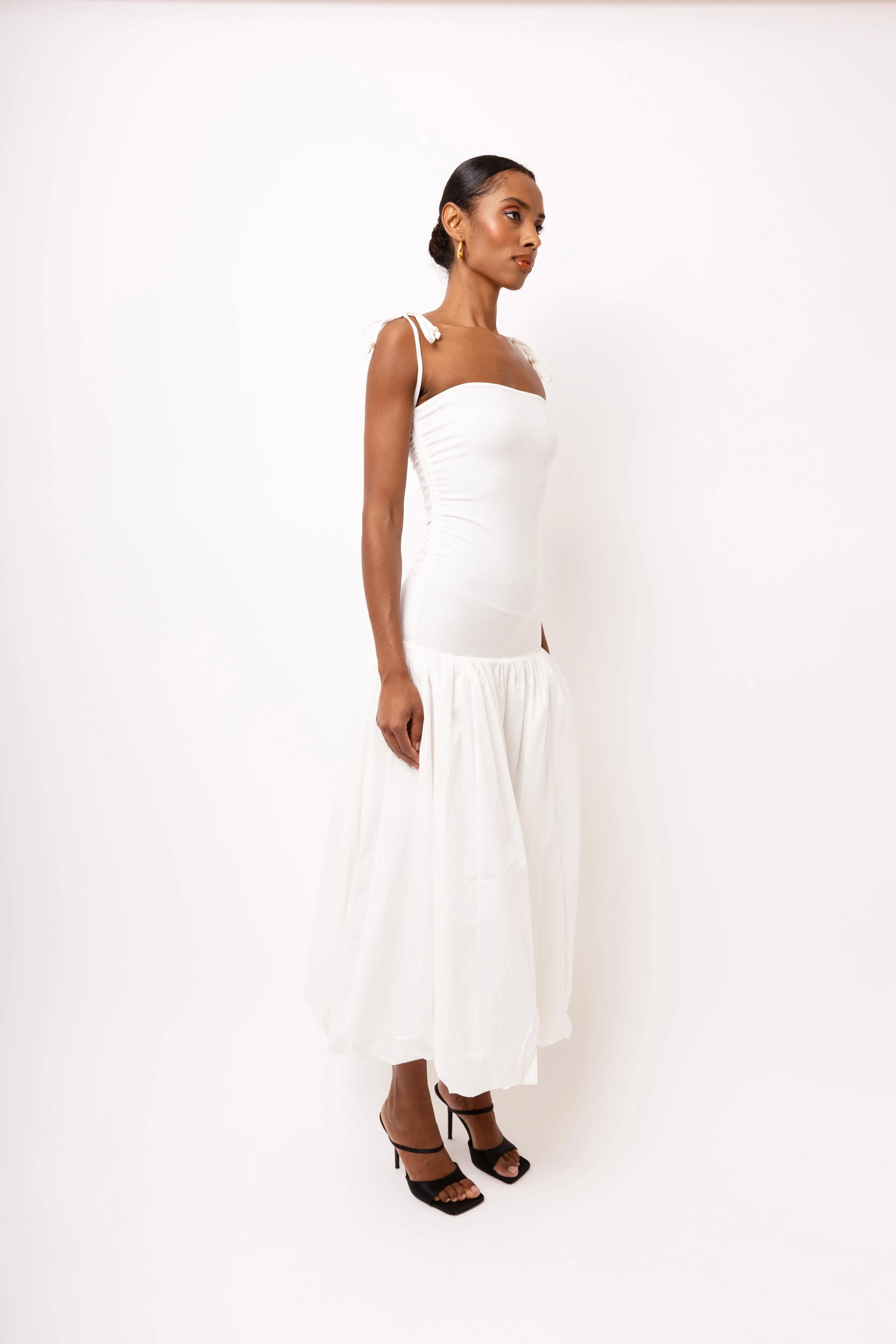 Alexa Rich Cotton White Puffball Dress sold by AMYLYNN product image thumbnail 4