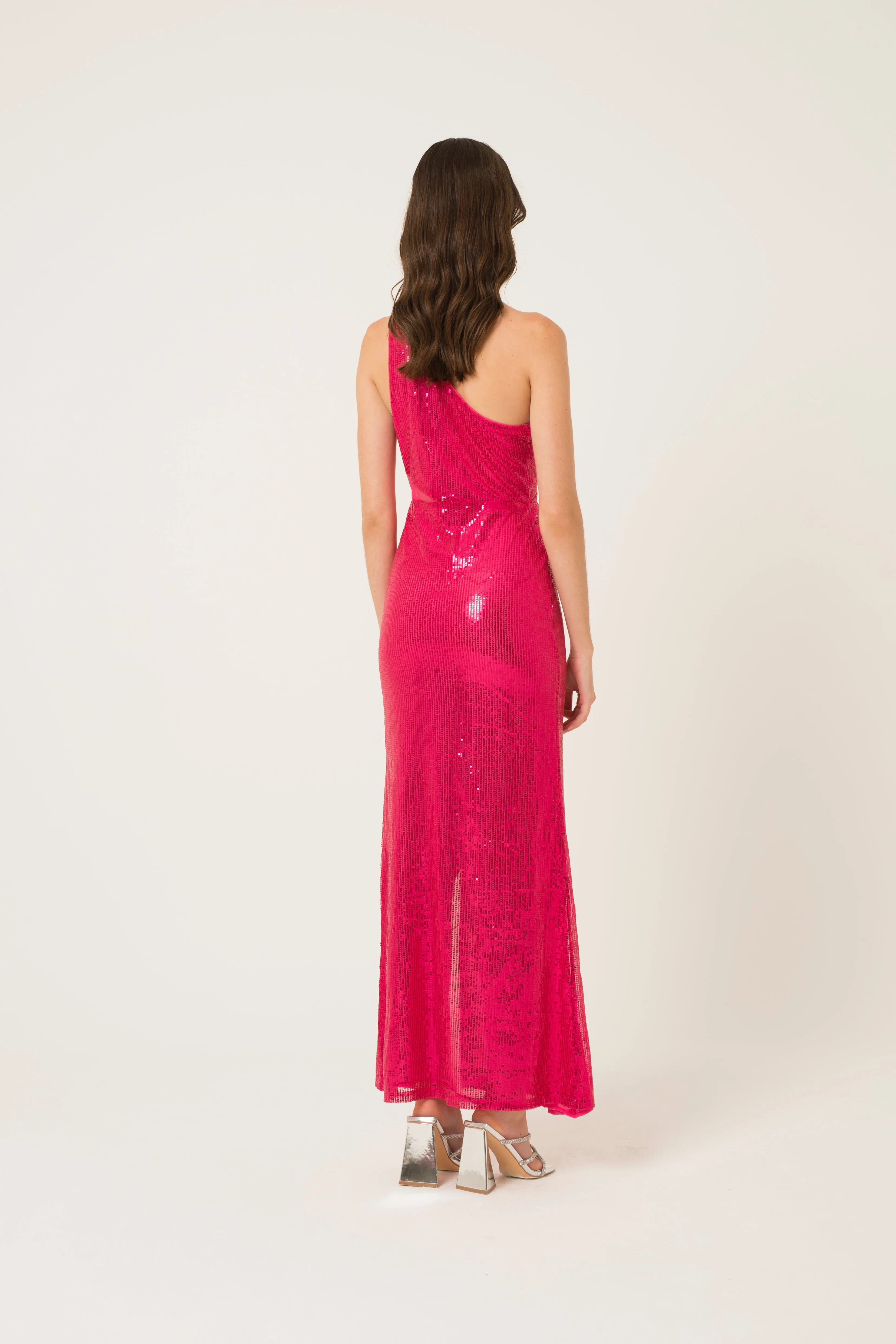 Fevan Pink High Slit Sequin Dress sold by AMYLYNN product image thumbnail 4