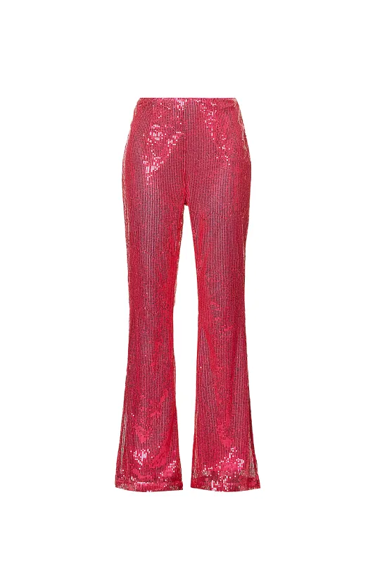 Savannah Pink Sequin Wide Leg Trousers sold by AMYLYNN