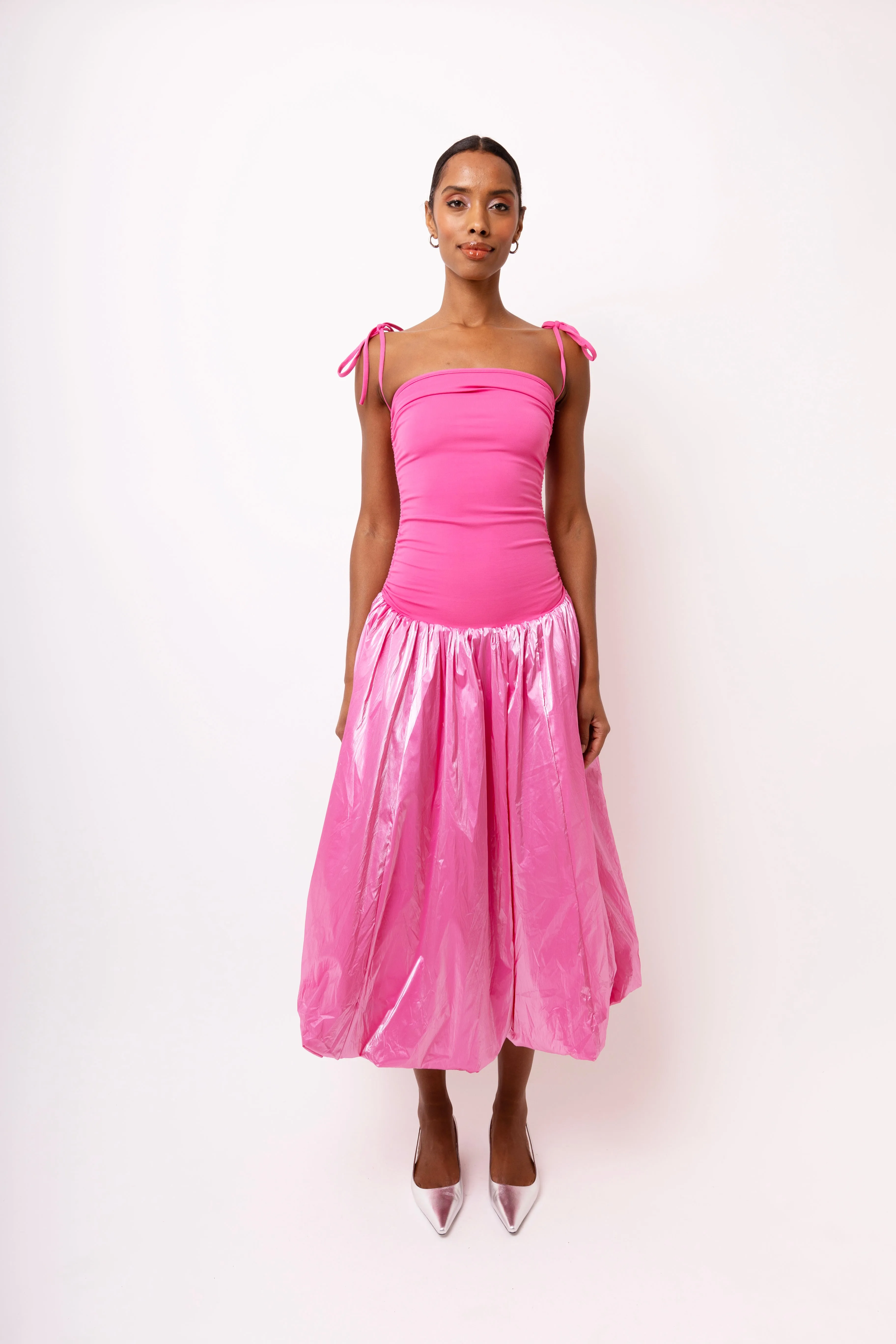 Alexa Pink Metallic Puffball Dress sold by AMYLYNN product image thumbnail 2