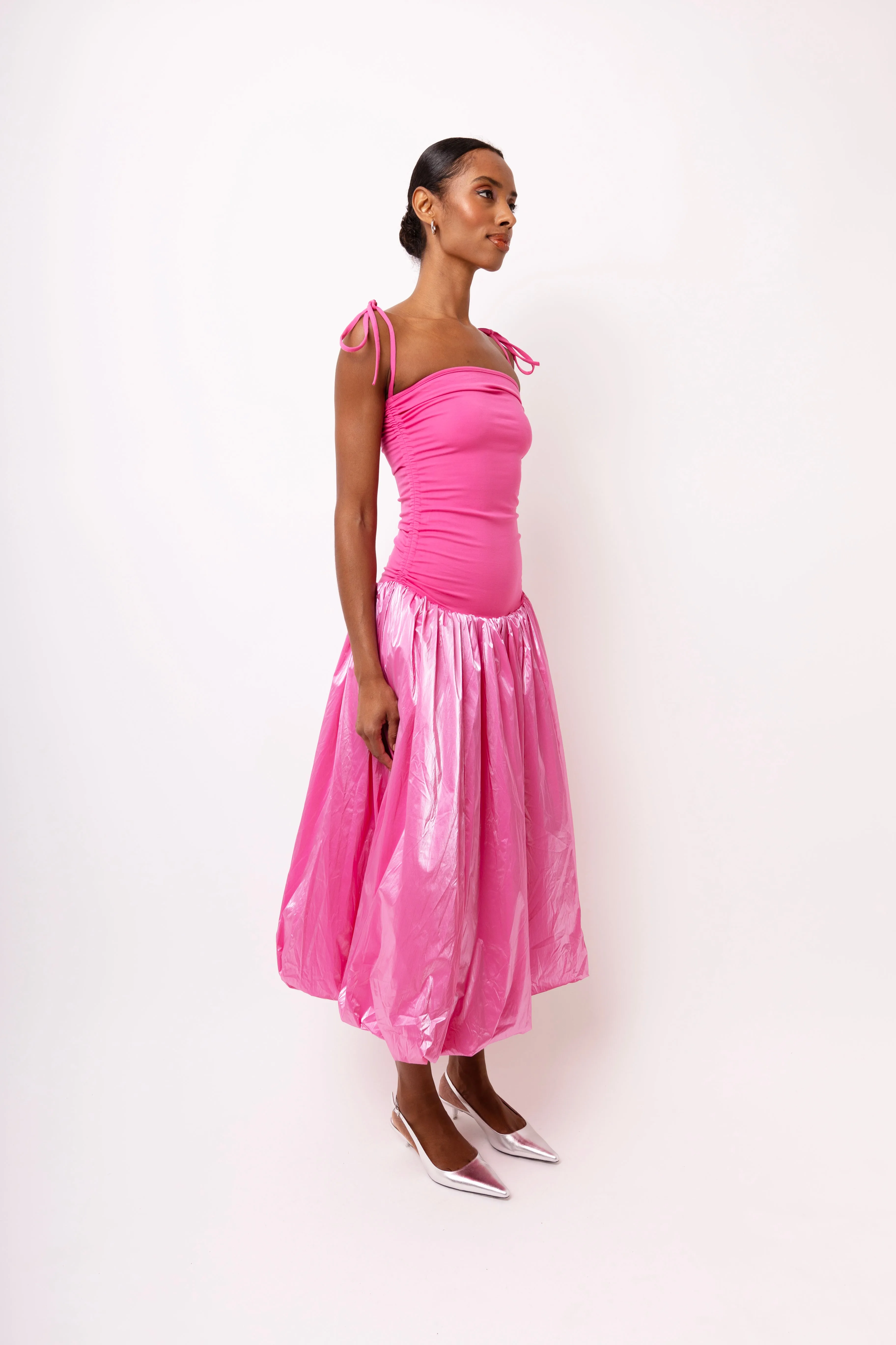 Alexa Pink Metallic Puffball Dress sold by AMYLYNN product image thumbnail 3