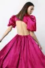 Alana Pink Satin Puff Sleeve Dress sold by AMYLYNN