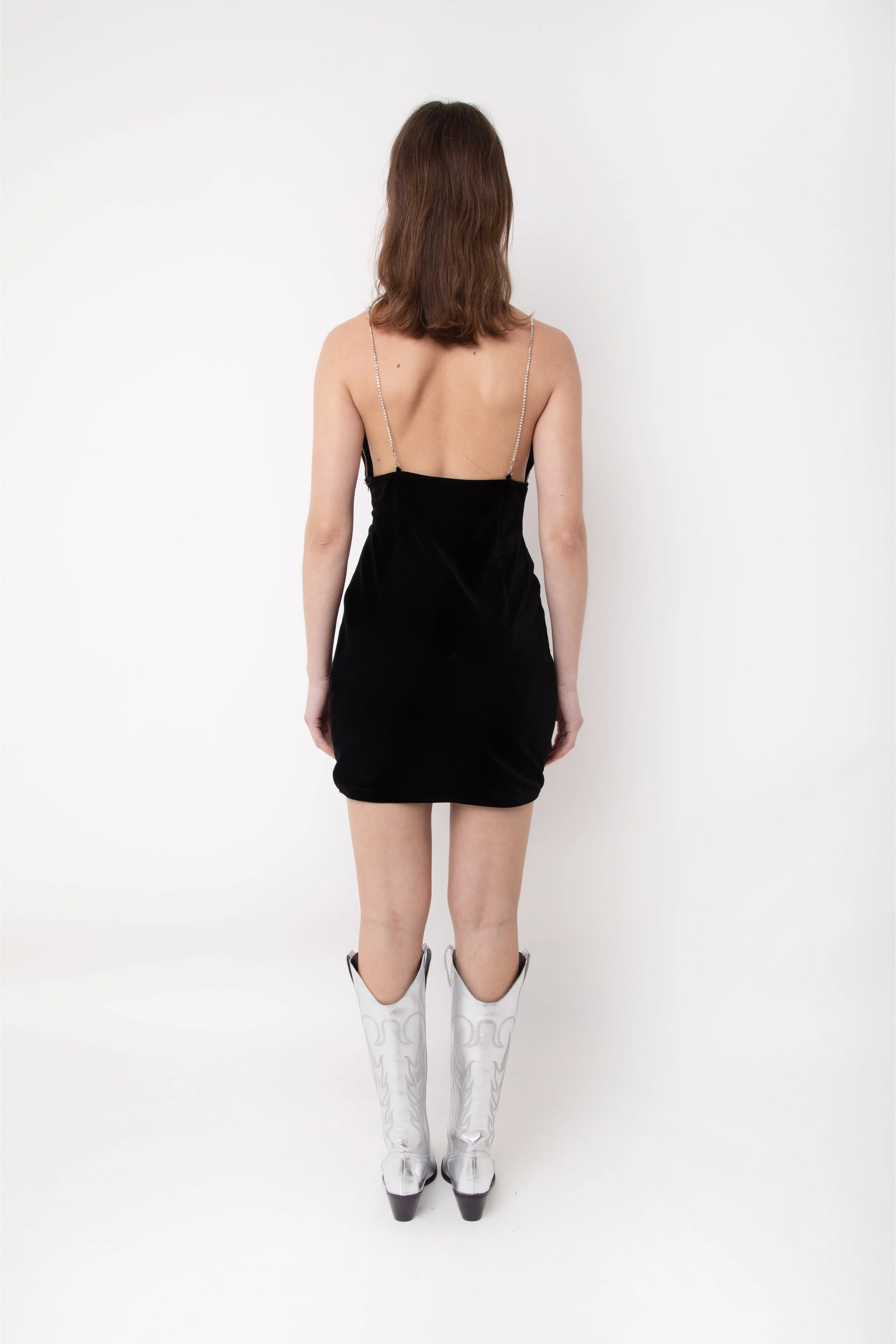 Audrey Black Velvet Mini Dress sold by AMYLYNN product image thumbnail 4