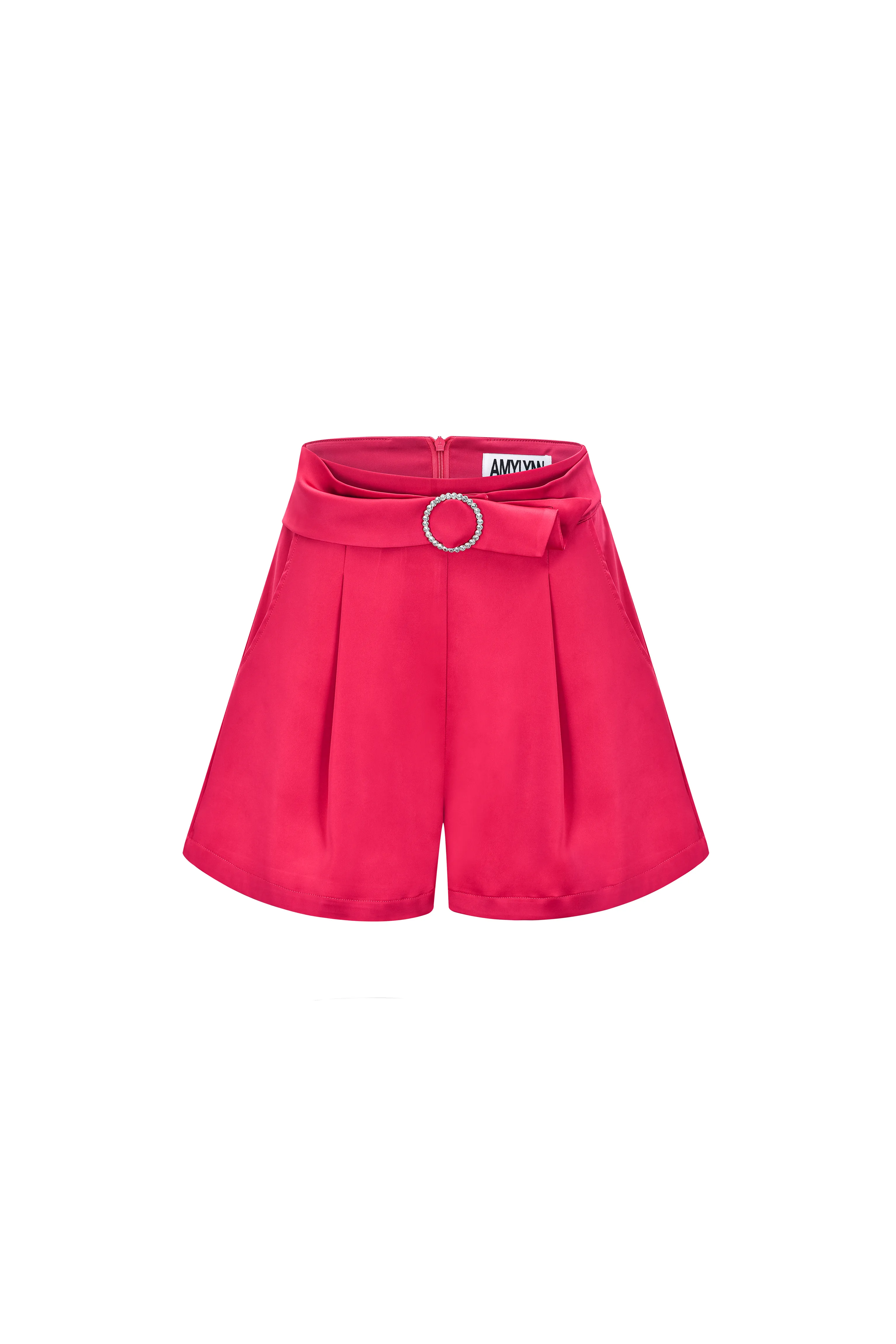 Mirabella Pink High Waisted Satin Shorts sold by AMYLYNN