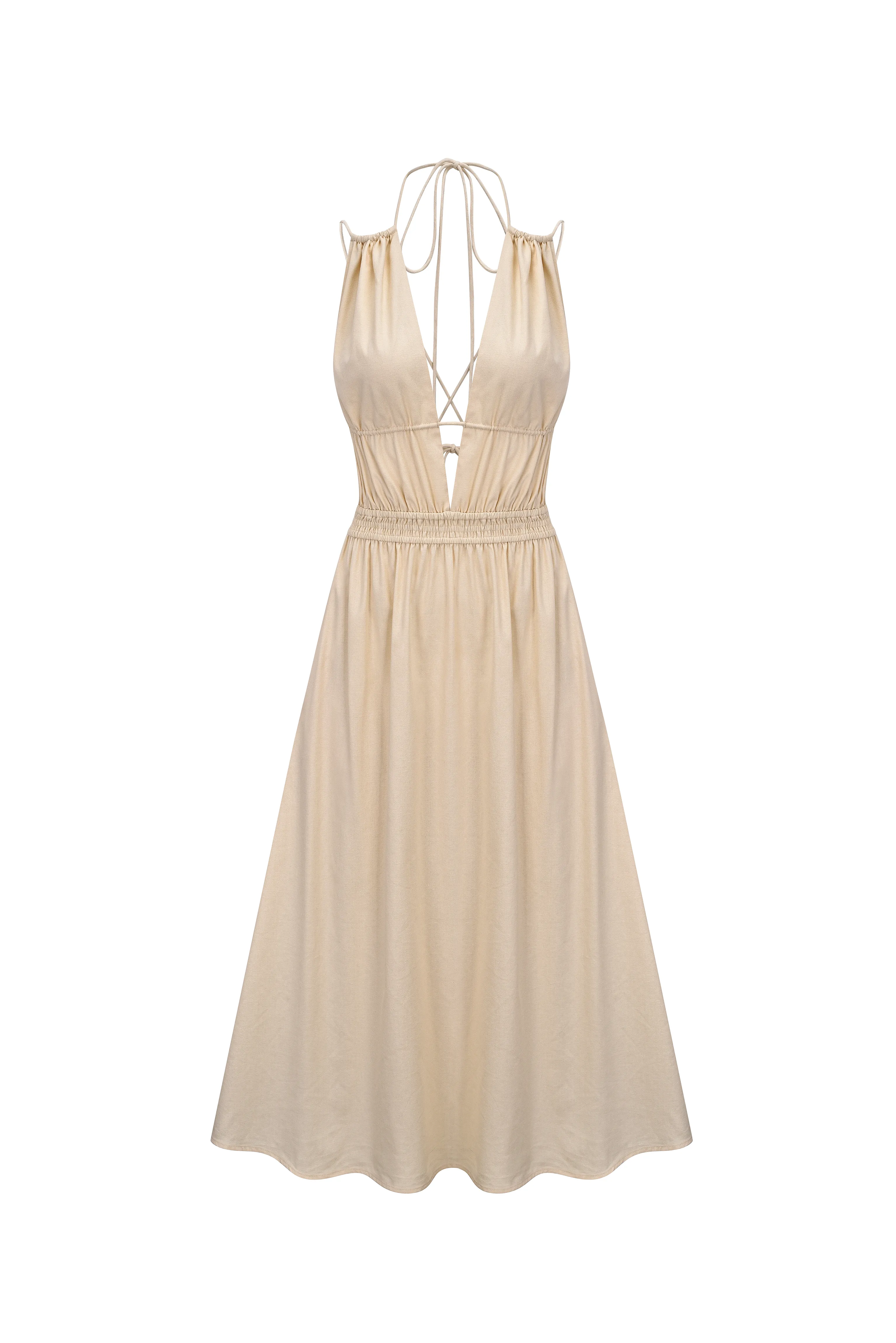Hattie Cream Cotton Maxi Dress sold by AMYLYNN
