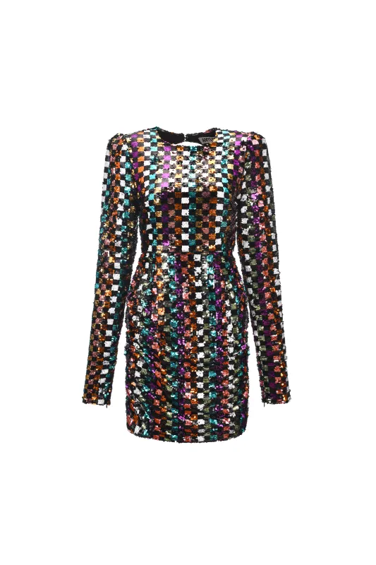 Tango Sequin Open Back Mini Dress sold by AMYLYNN