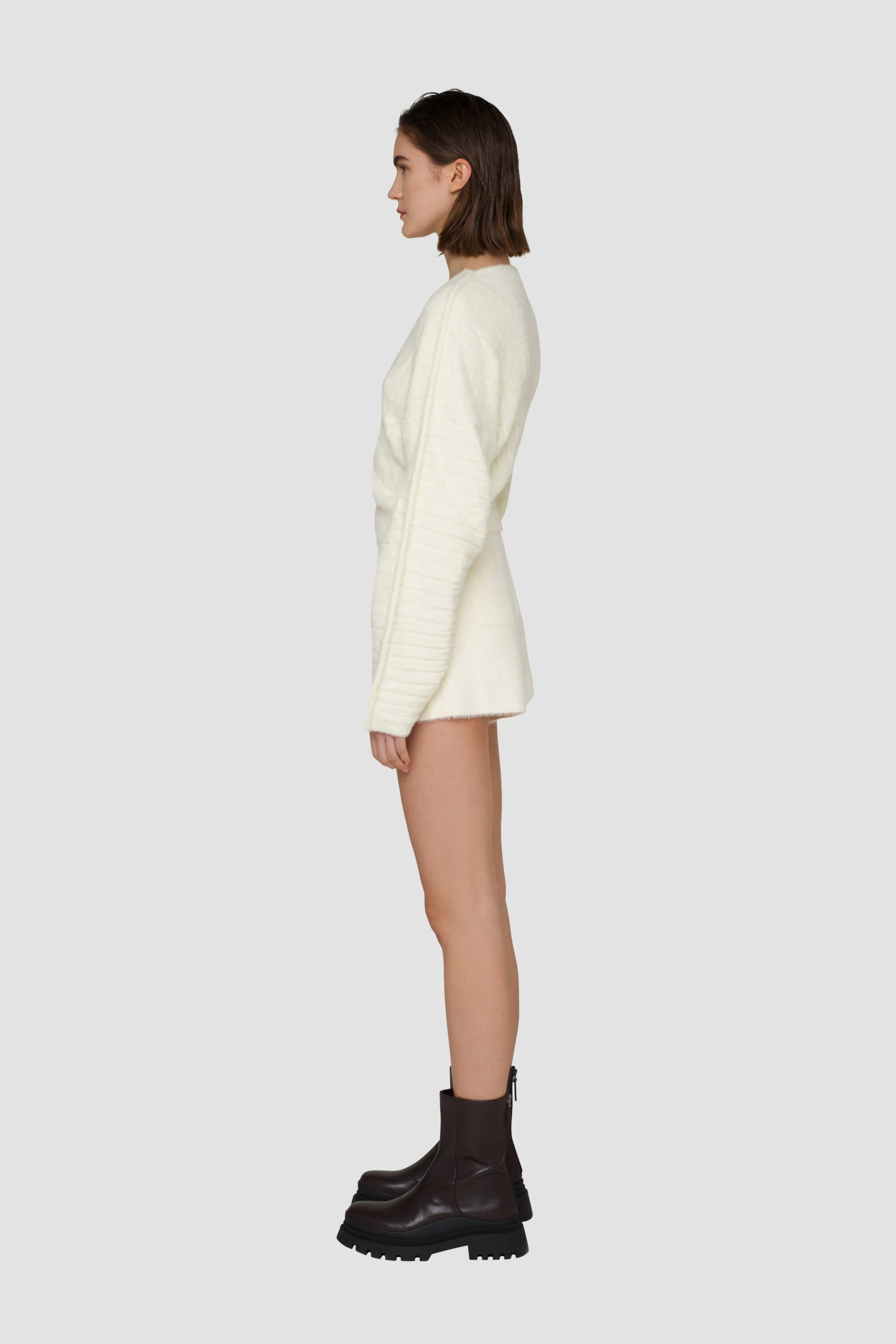 Yolanda Cream Knitted Shorts sold by AMYLYNN product image thumbnail 3