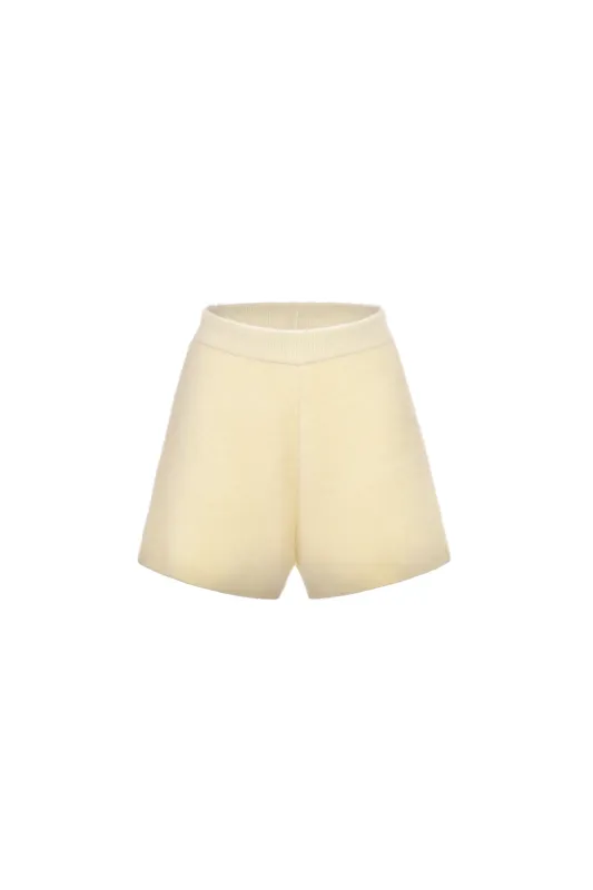 Yolanda Cream Knitted Shorts sold by AMYLYNN