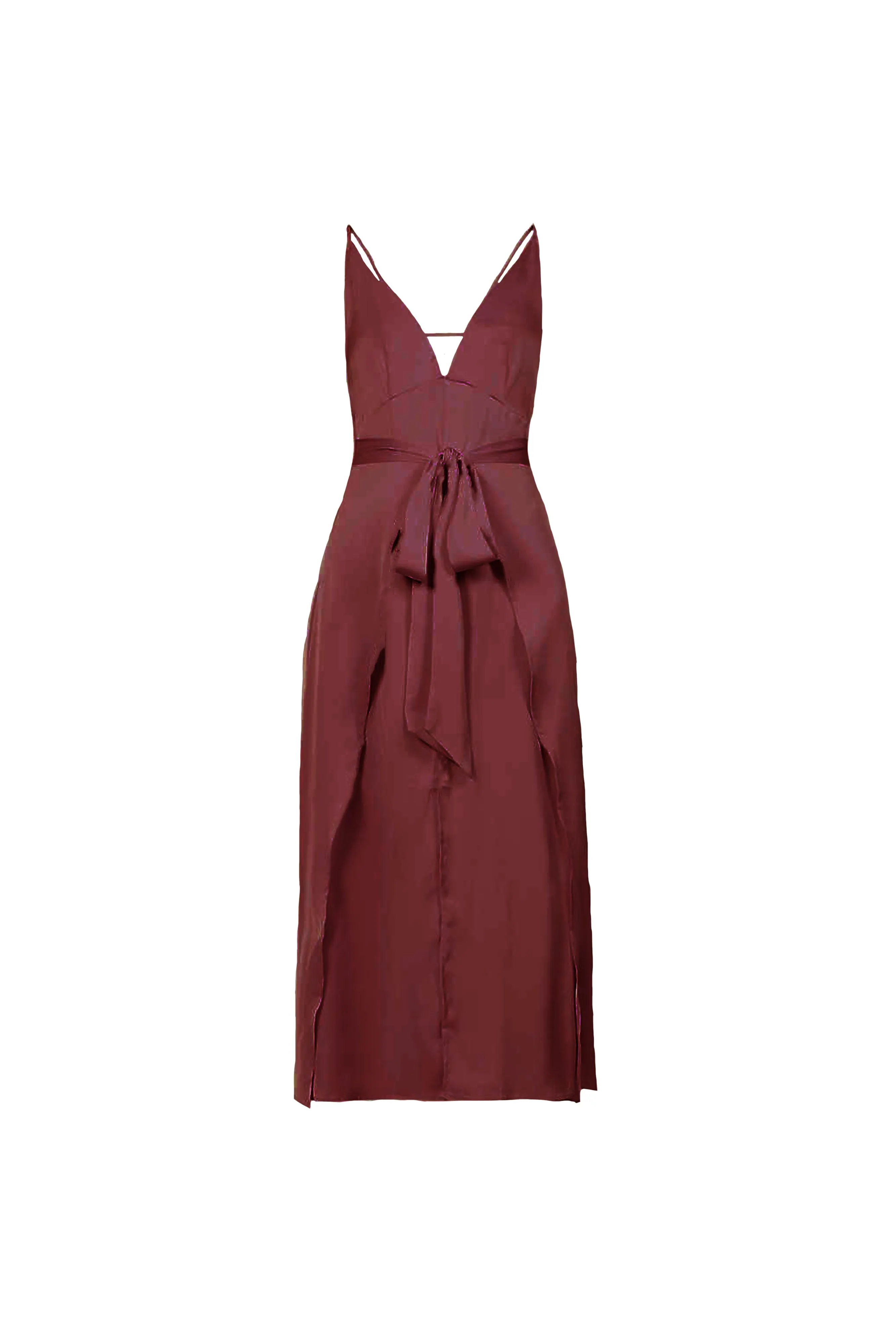 Jolie Burgundy Satin Slip Dress sold by AMYLYNN product image thumbnail 2