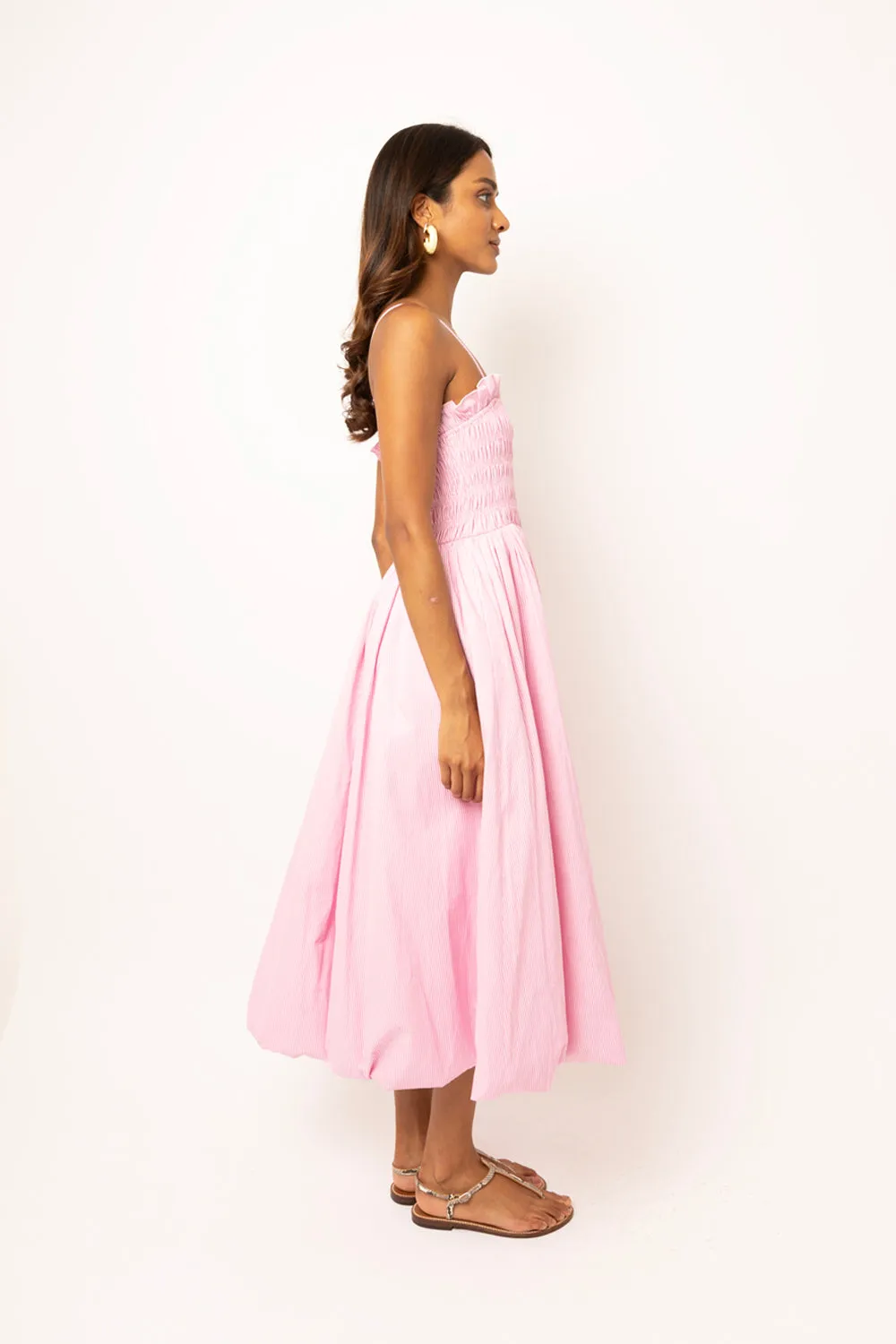 Polly Pure Cotton Pink Stripe Puffball Dress sold by AMYLYNN product image thumbnail 5