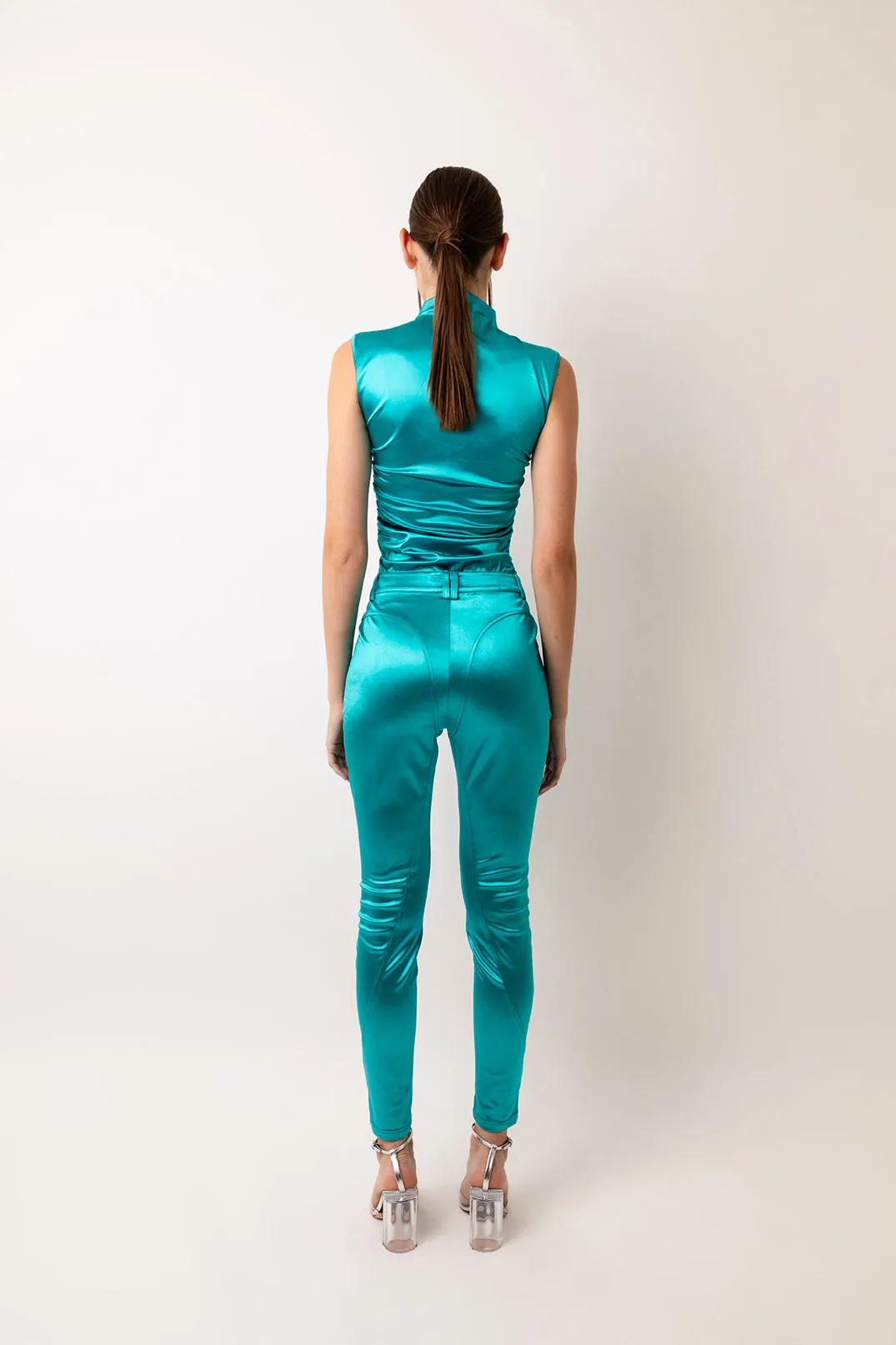 Elvis Aqua Disco High Neck Top sold by AMYLYNN product image thumbnail 5