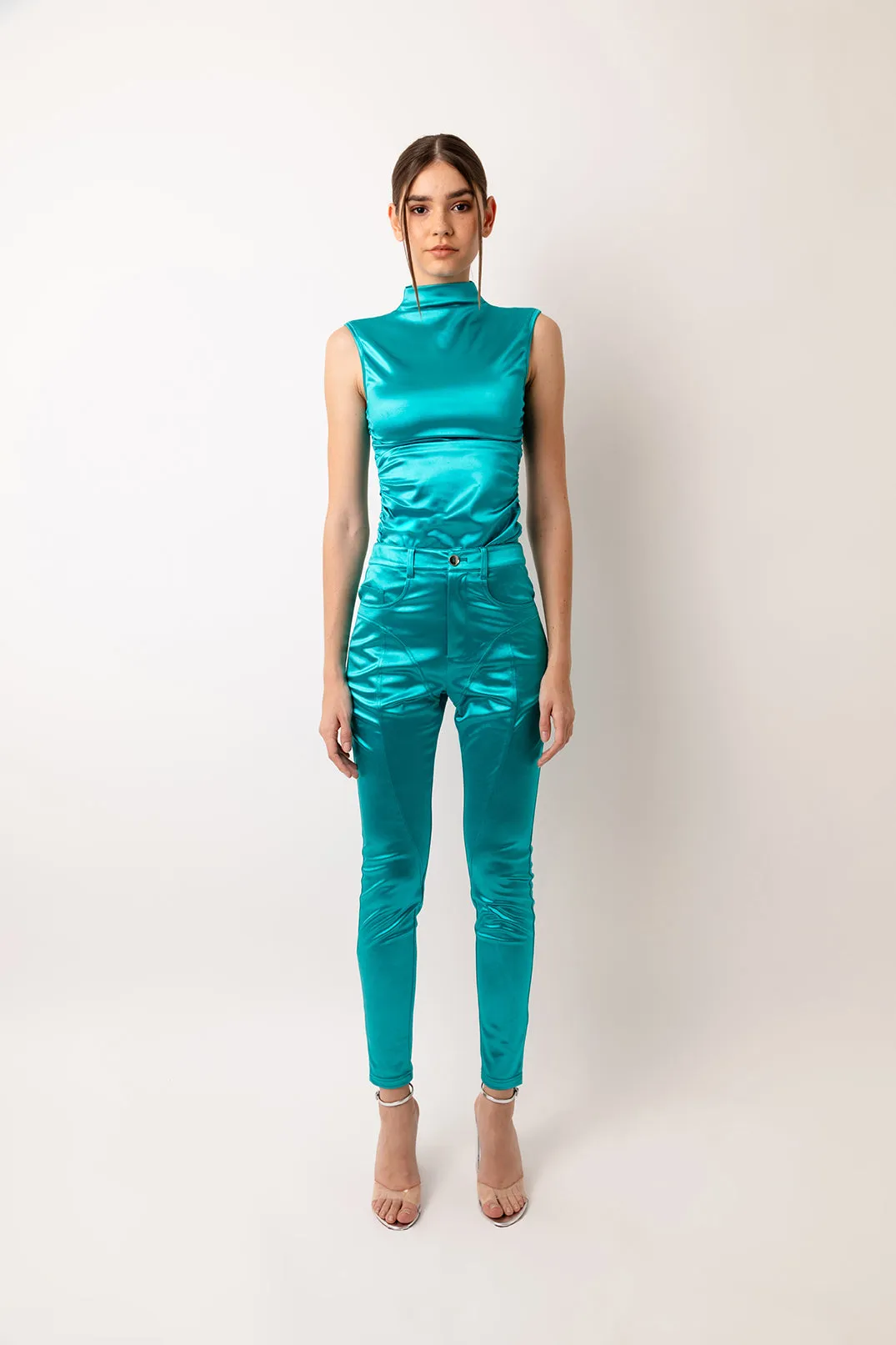 Elvis Aqua Disco High Neck Top sold by AMYLYNN product image thumbnail 2