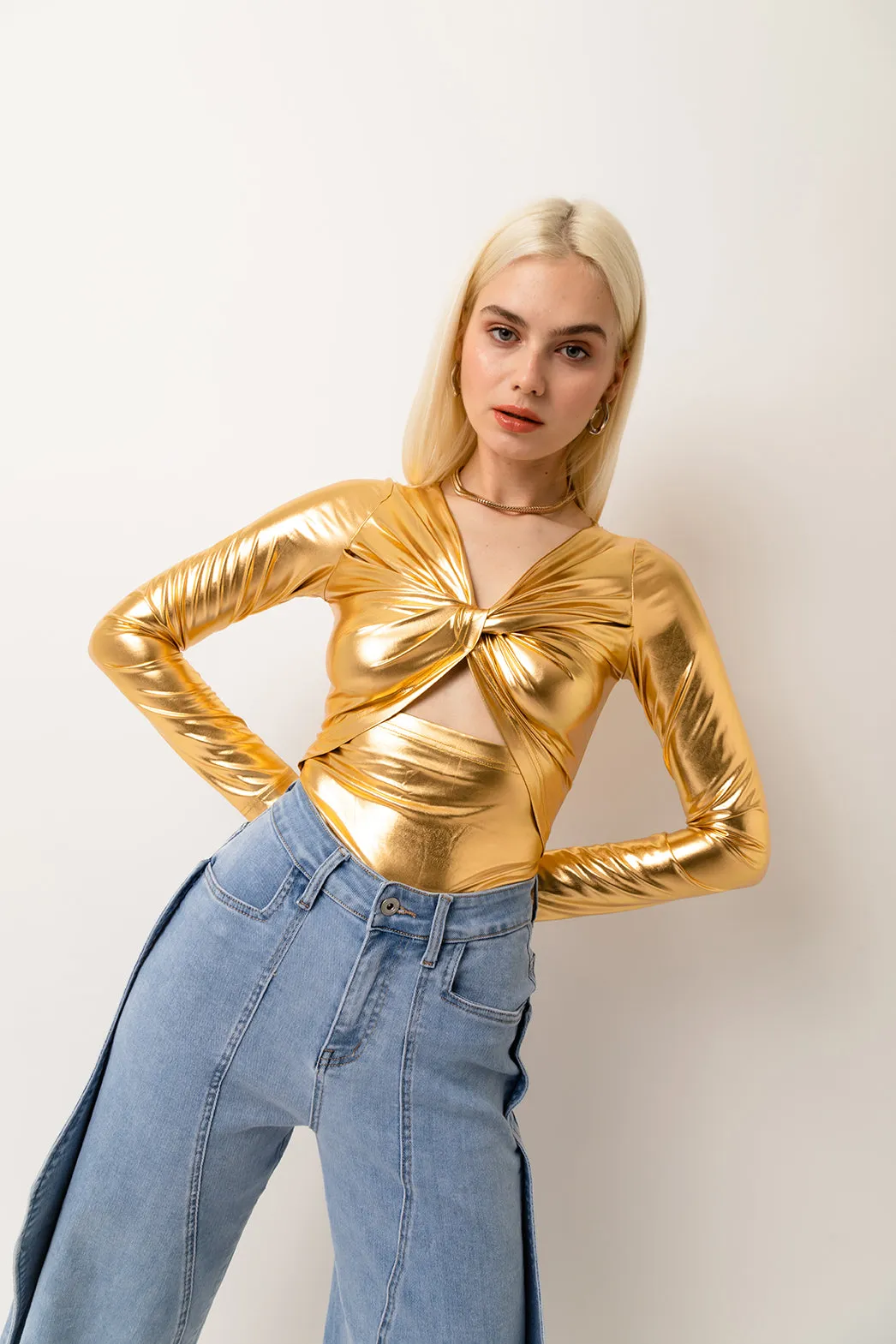 Martina Gold Metallic Top sold by AMYLYNN product image thumbnail 2