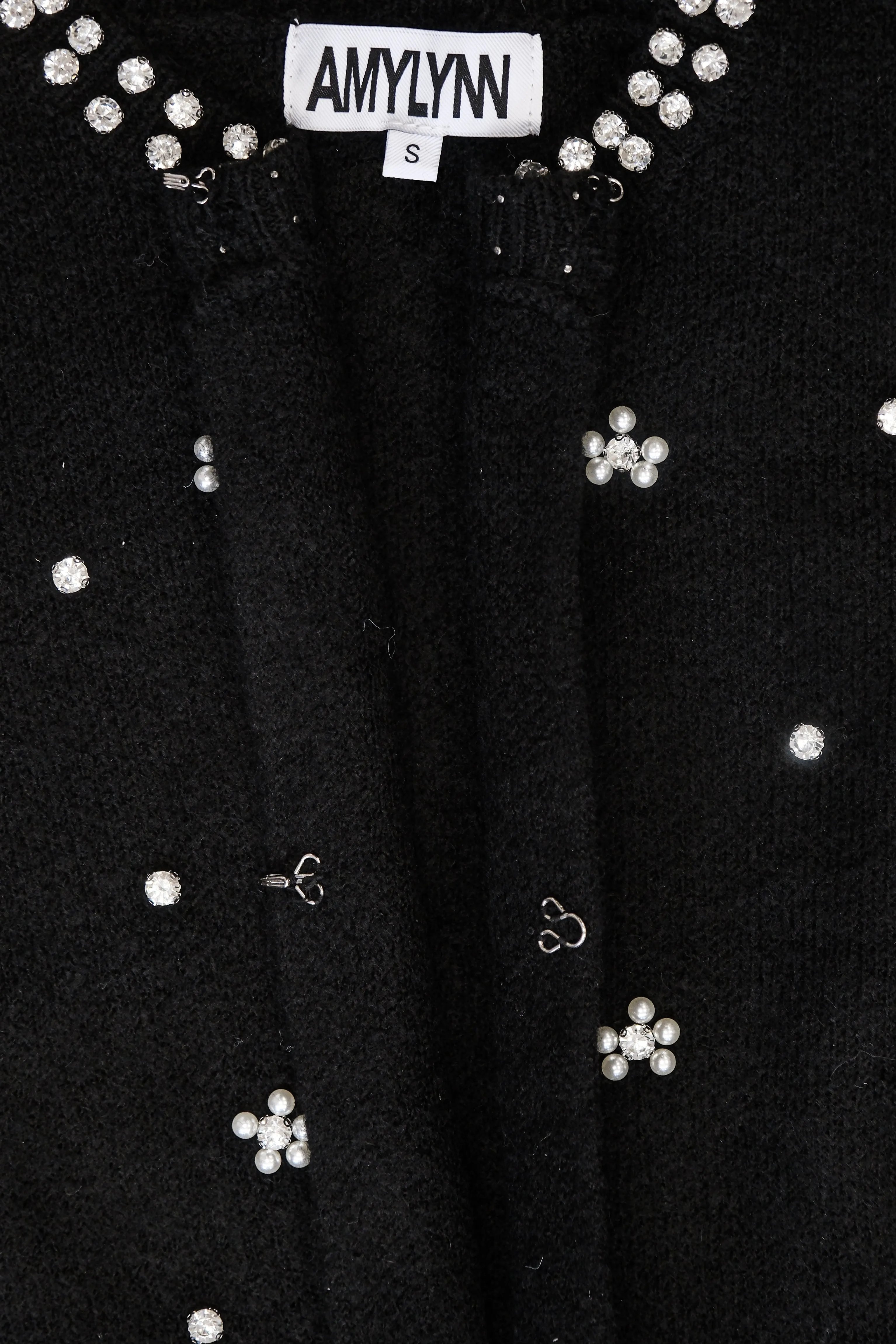 Luna Black Embellished Knitted Cardigan sold by AMYLYNN product image thumbnail 4