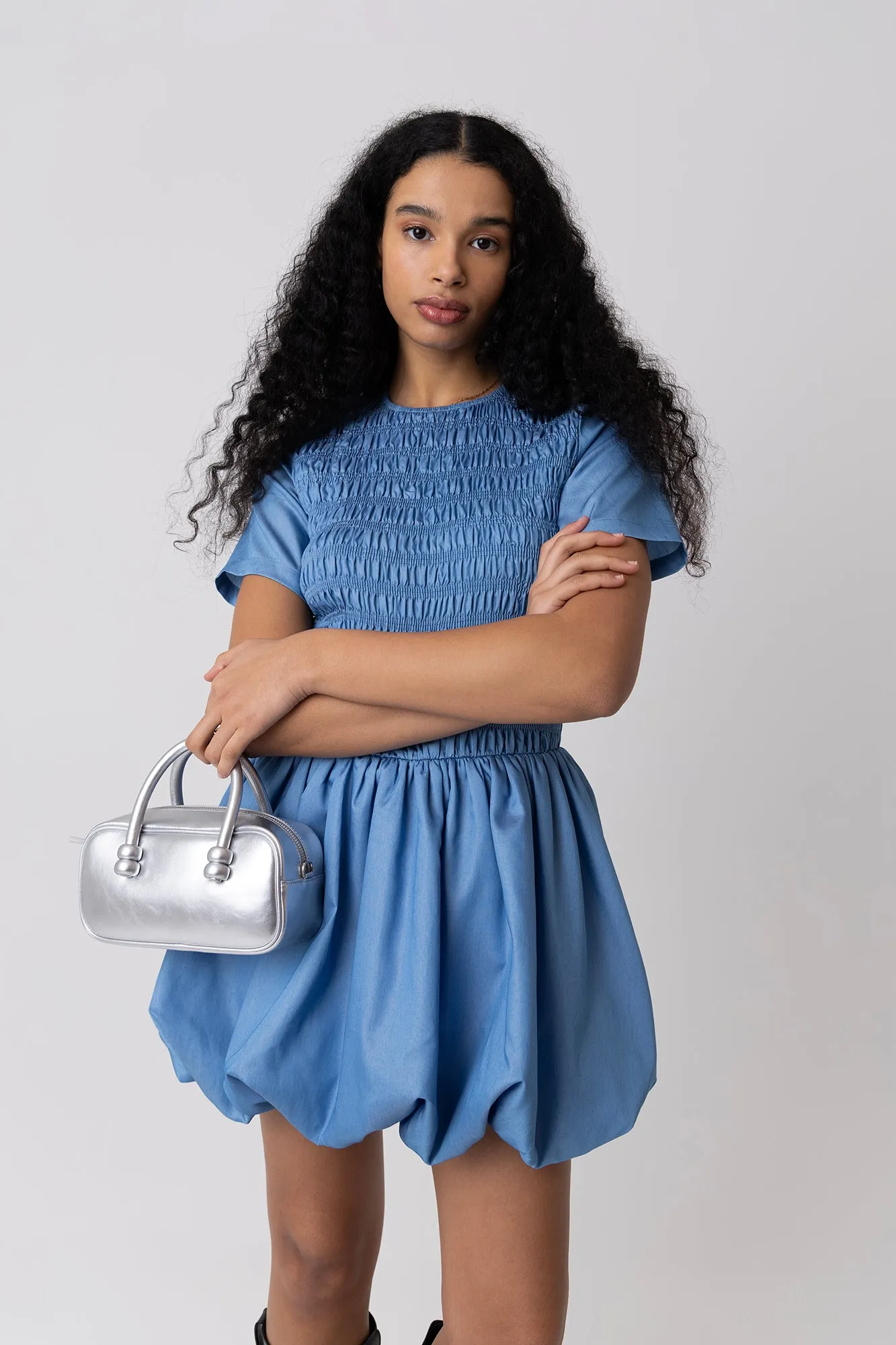 Boston Silver Leather Crossbody Rectangle Bag sold by AMYLYNN product image thumbnail 2