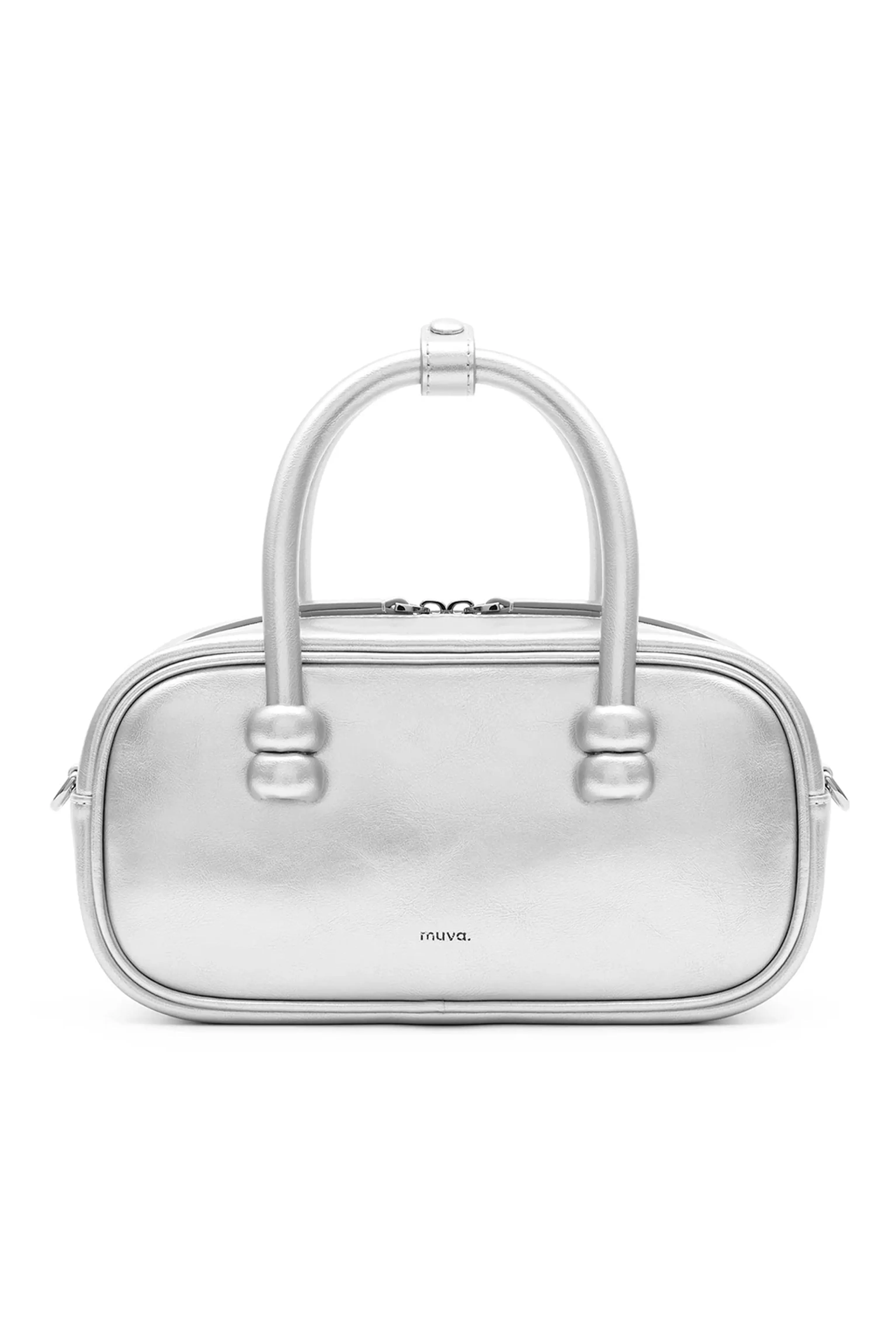 Boston Silver Leather Crossbody Rectangle Bag sold by AMYLYNN