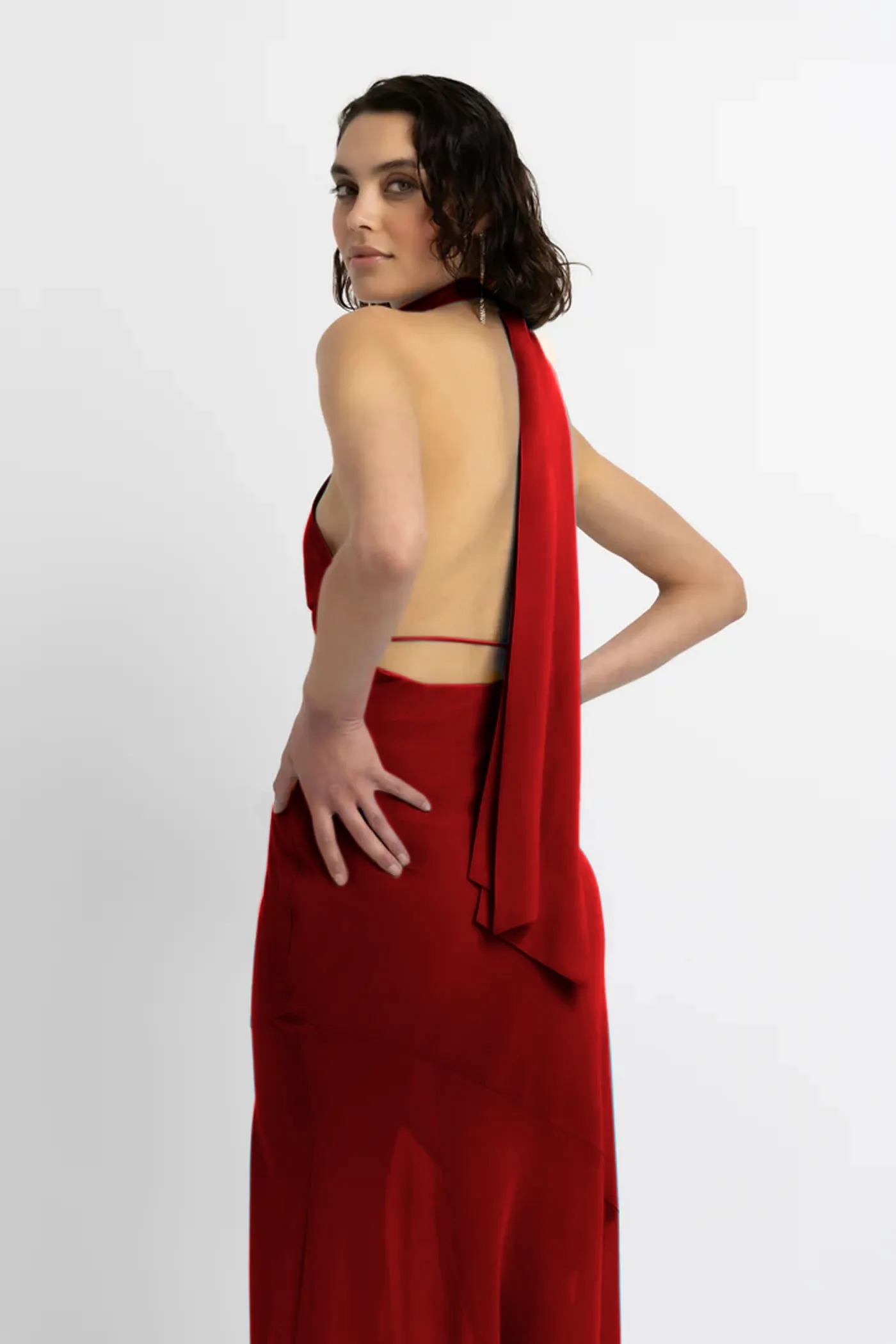 Baia Red Halterneck Maxi Dress sold by AMYLYNN product image thumbnail 4