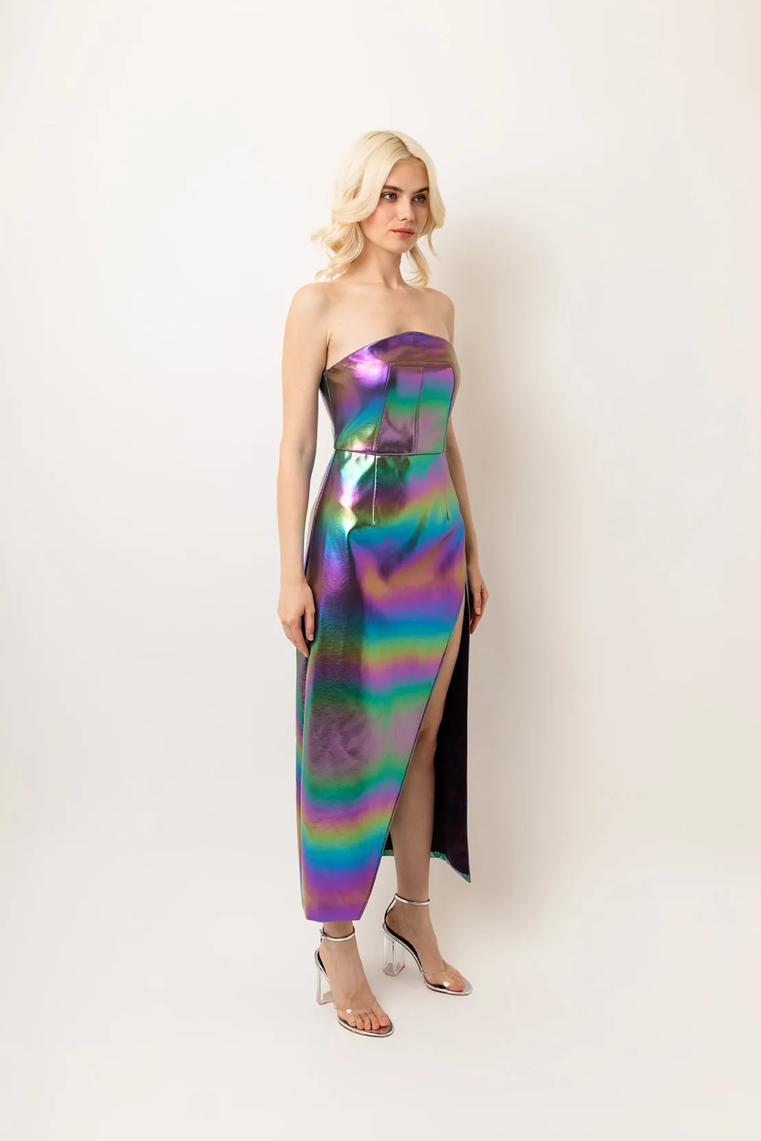 Gizelle Multi Metallic Strapless Maxi Dress sold by AMYLYNN product image thumbnail 4