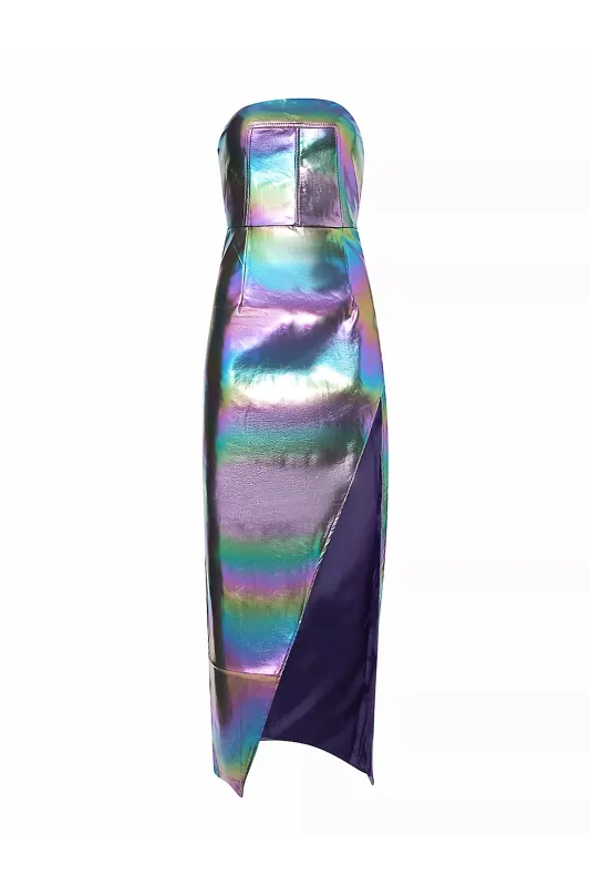 Gizelle Multi Metallic Strapless Maxi Dress made by AMYLYNN