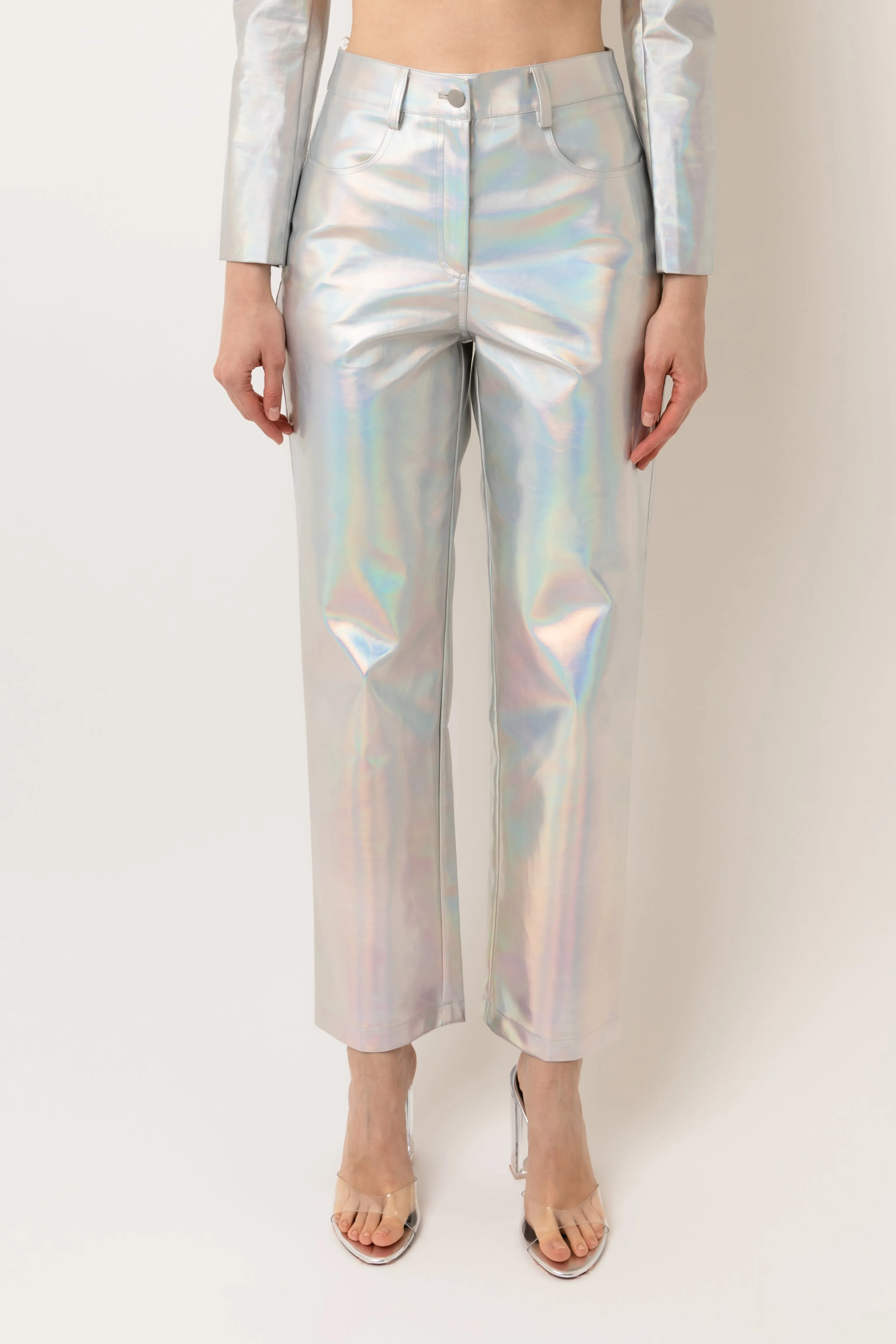 Space Neon Silver Metallic Trousers sold by AMYLYNN product image thumbnail 2