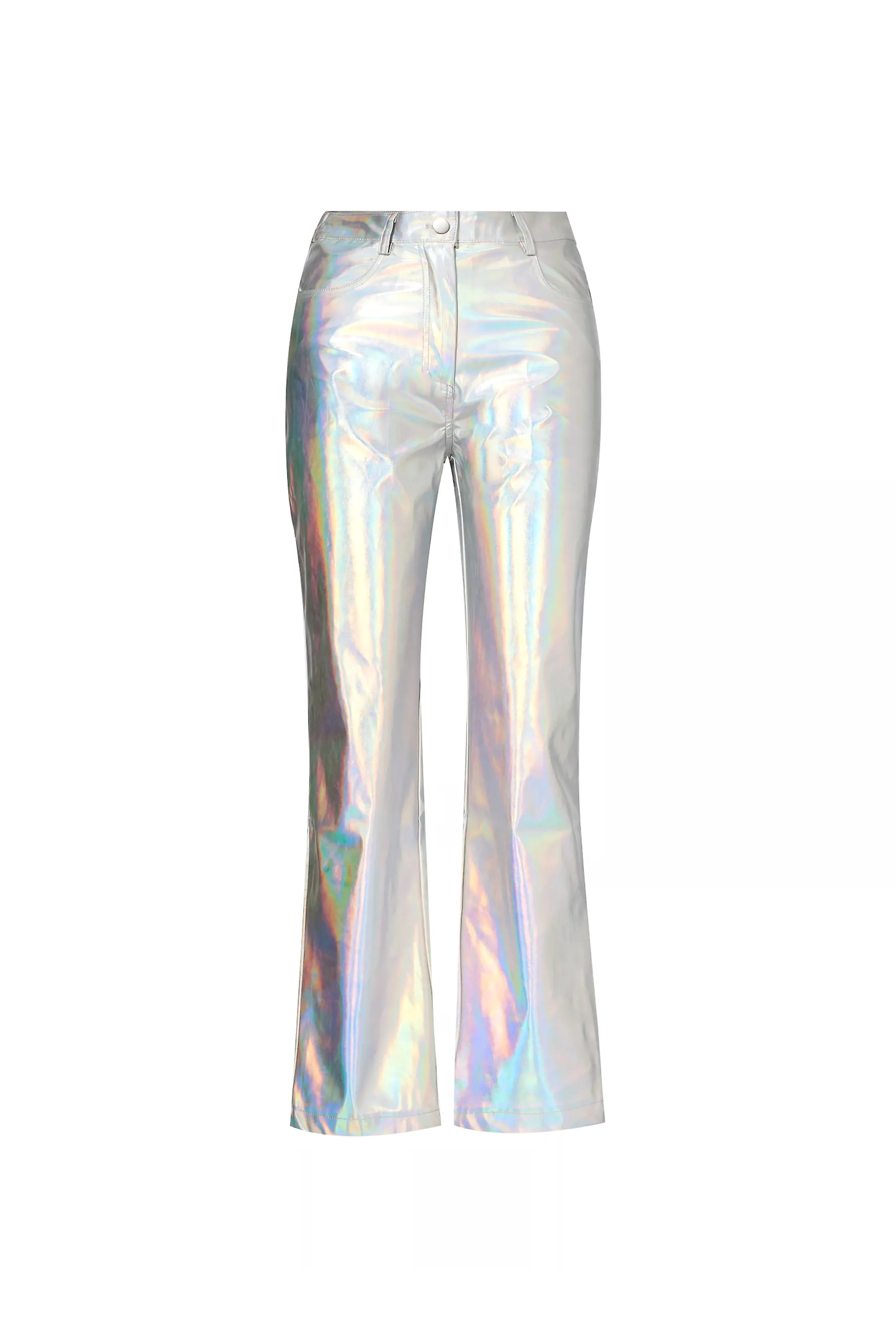 Space Neon Silver Metallic Trousers sold by AMYLYNN