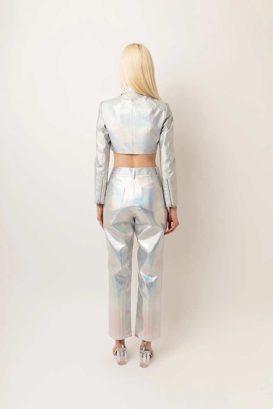 Space Neon Silver Metallic Trousers sold by AMYLYNN product image thumbnail 5