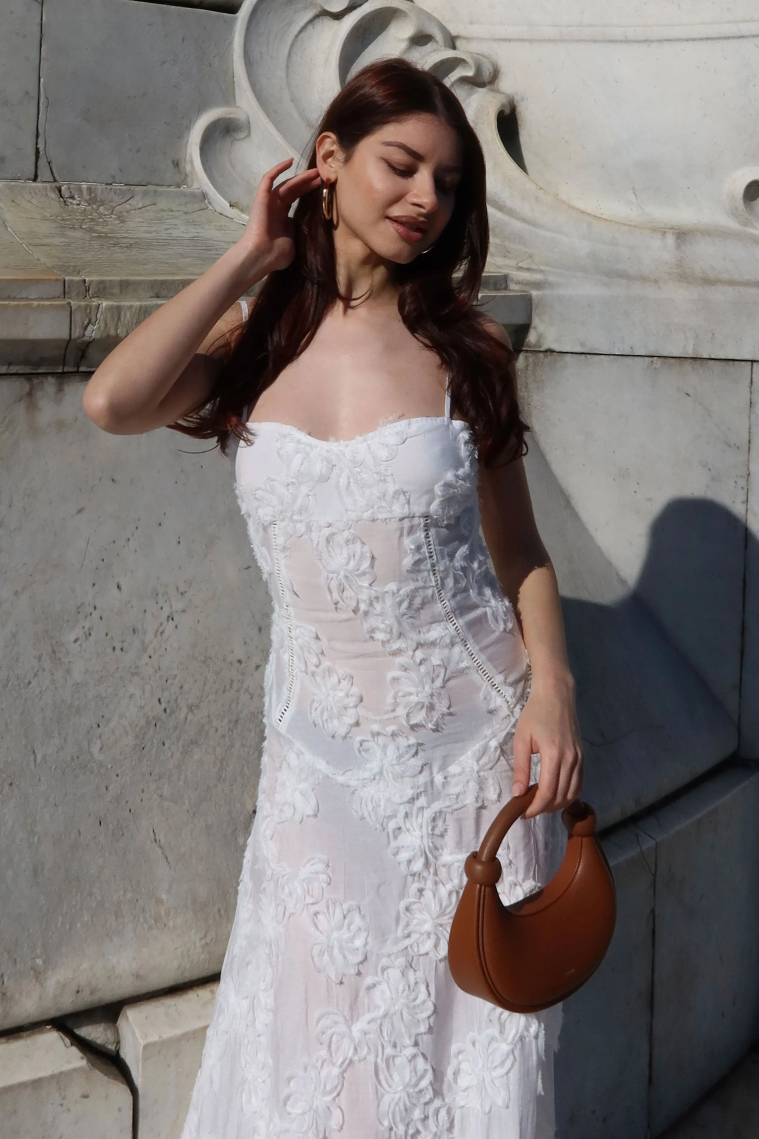 Sofia White Semi Sheer Maxi Dress sold by AMYLYNN product image thumbnail 2