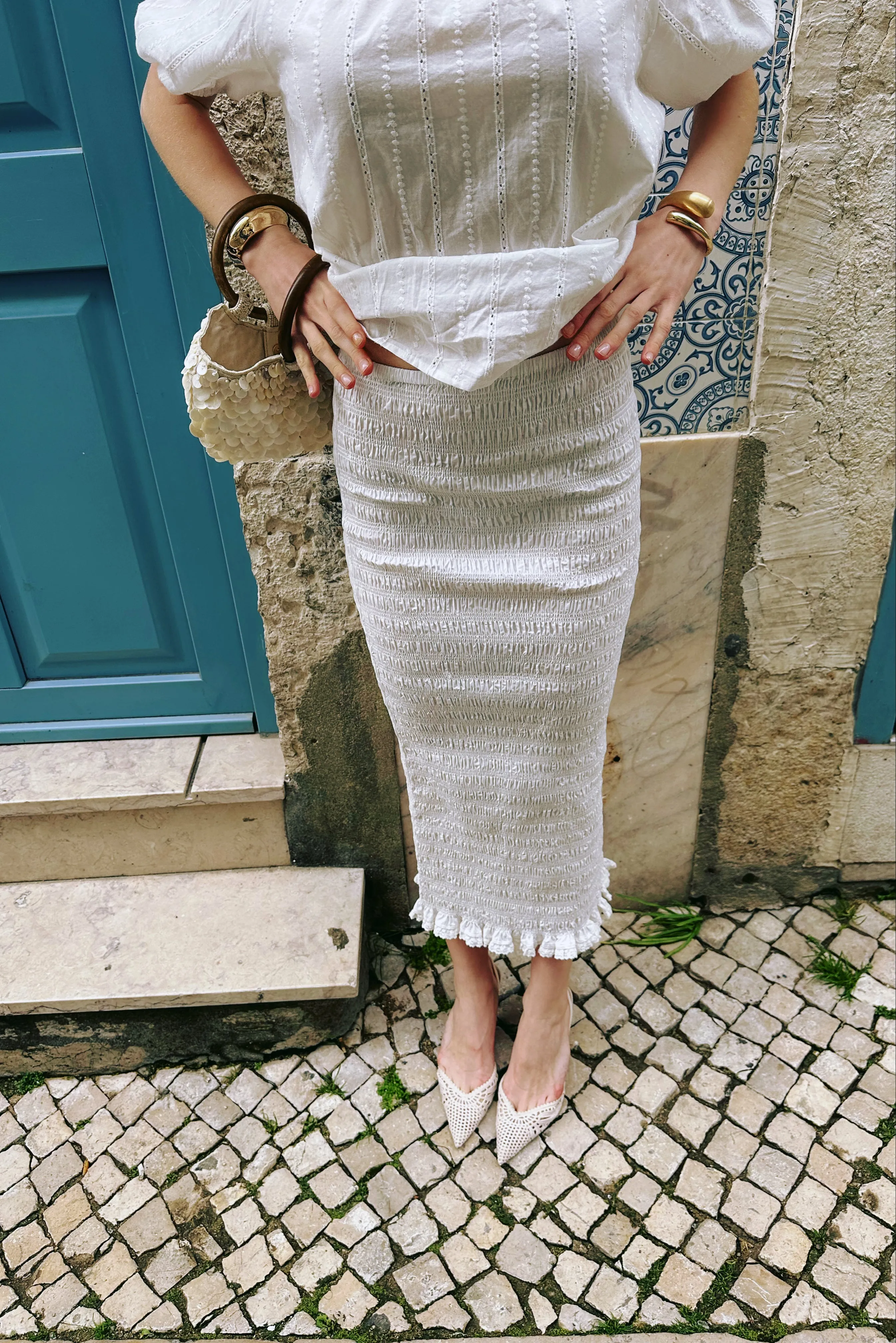 Chelsea Cotton Ivory Maxi Skirt sold by AMYLYNN product image thumbnail 4