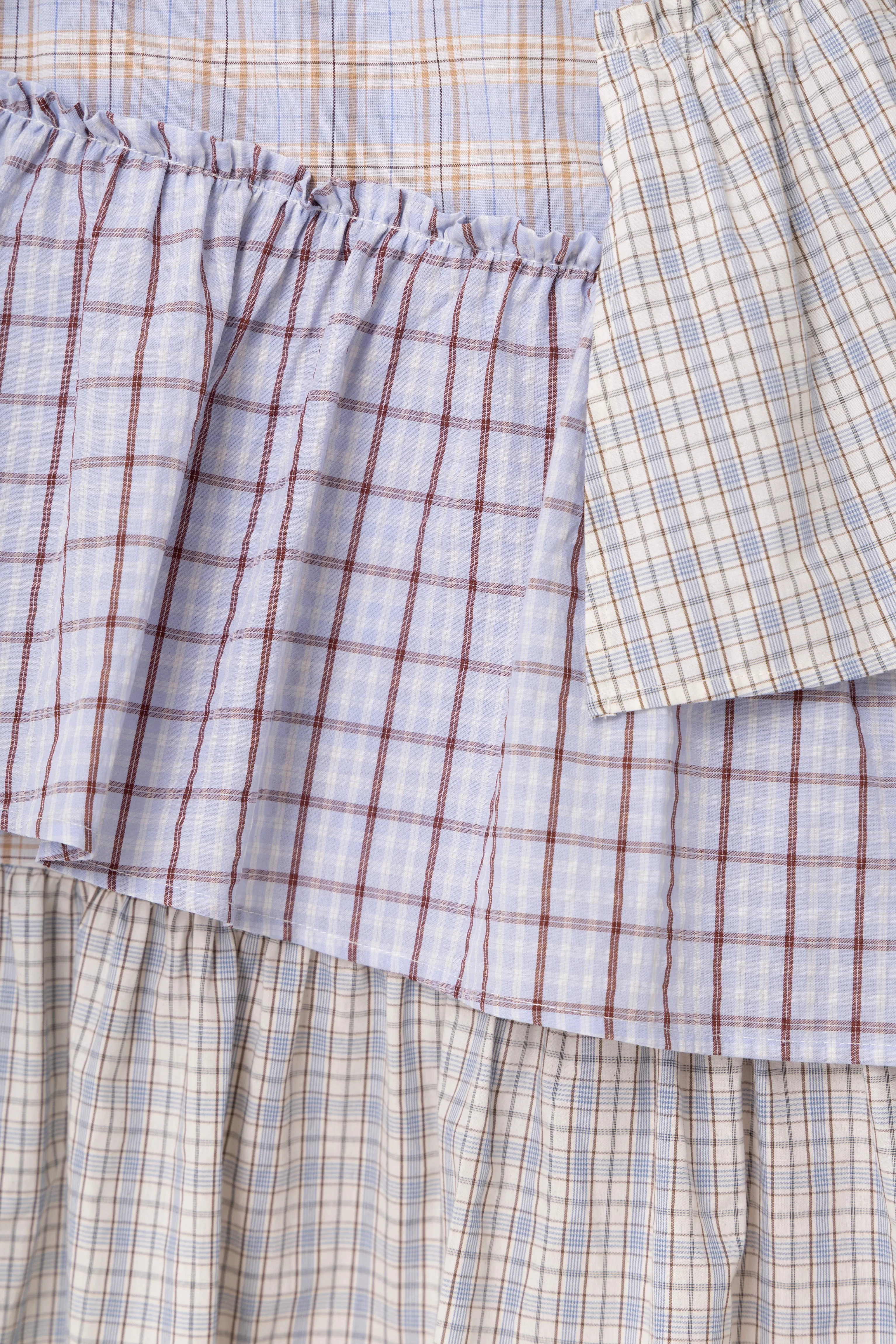 Thea Multi Check Cotton Smocked Tiered Skirt sold by AMYLYNN product image thumbnail 5