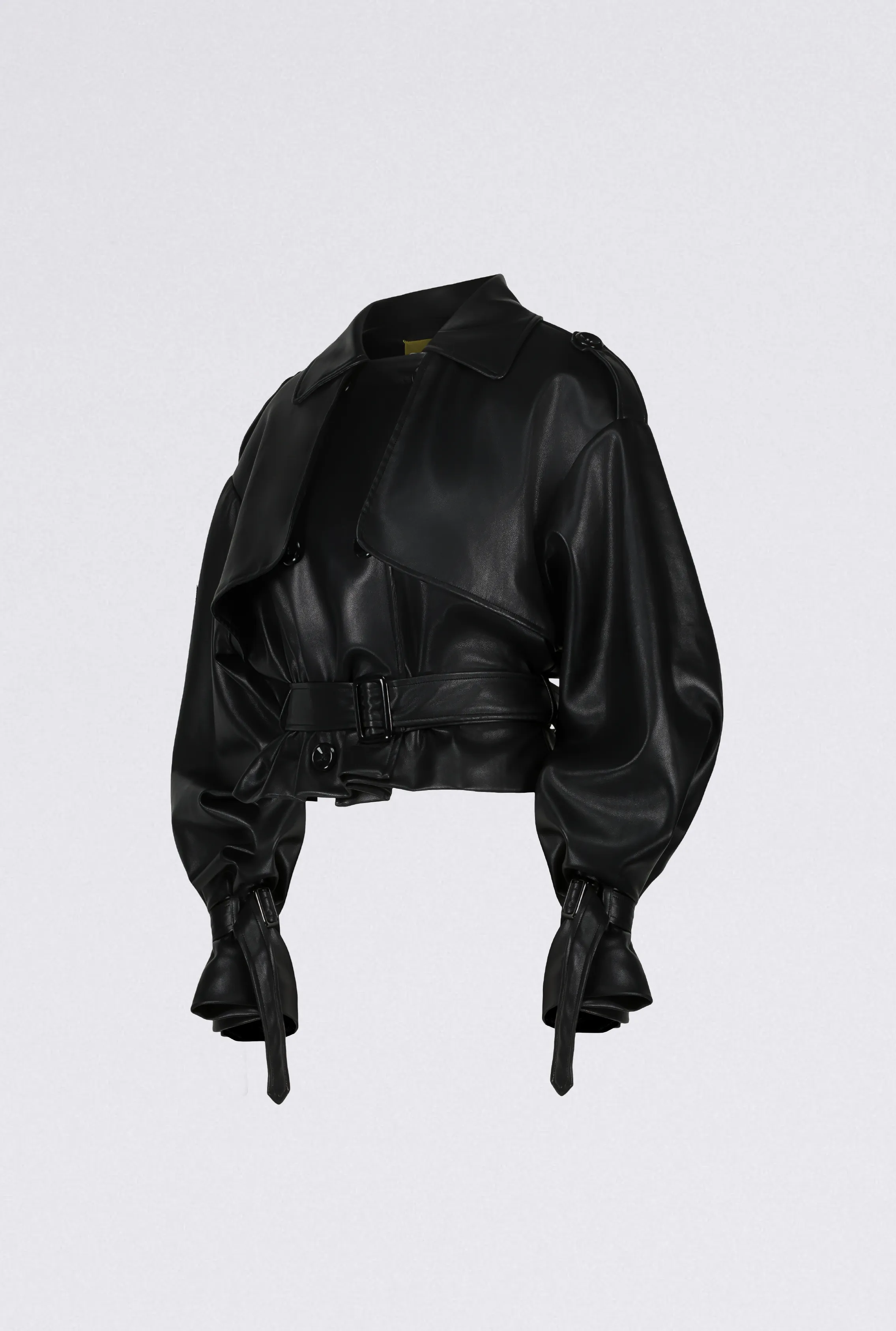 KAI CROPPED PU TRENCH sold by Saemdi product image thumbnail 4