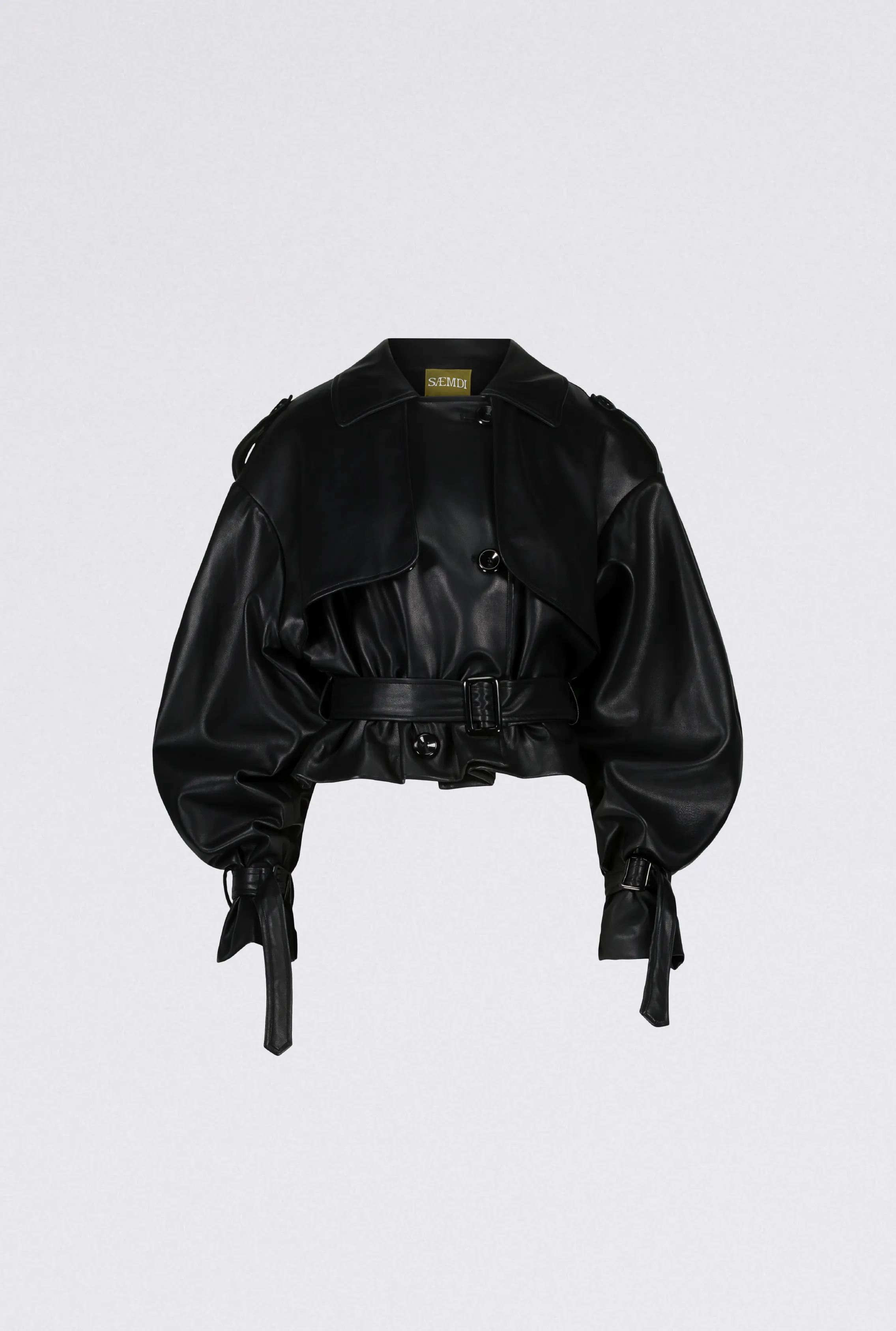 KAI CROPPED PU TRENCH sold by Saemdi