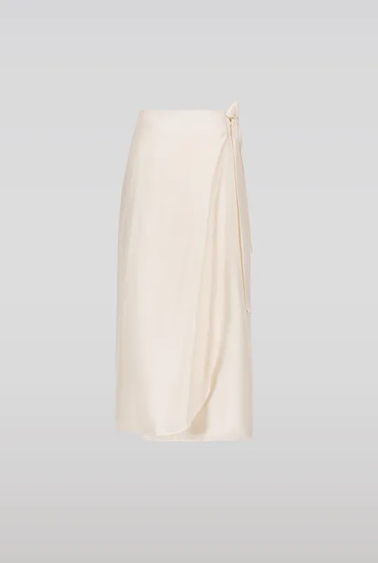 Raw Silk Wrap Skirt sold by Saemdi
