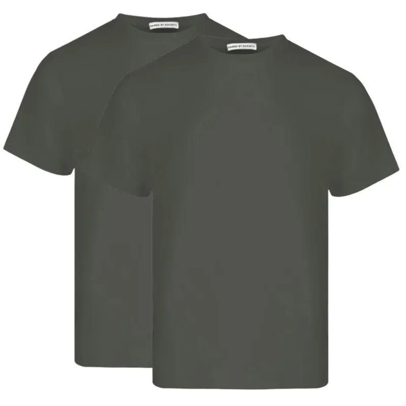 MILITARY GREEN LOOPWHEELED T-SHIRT 2-PACK made by Raised by Society