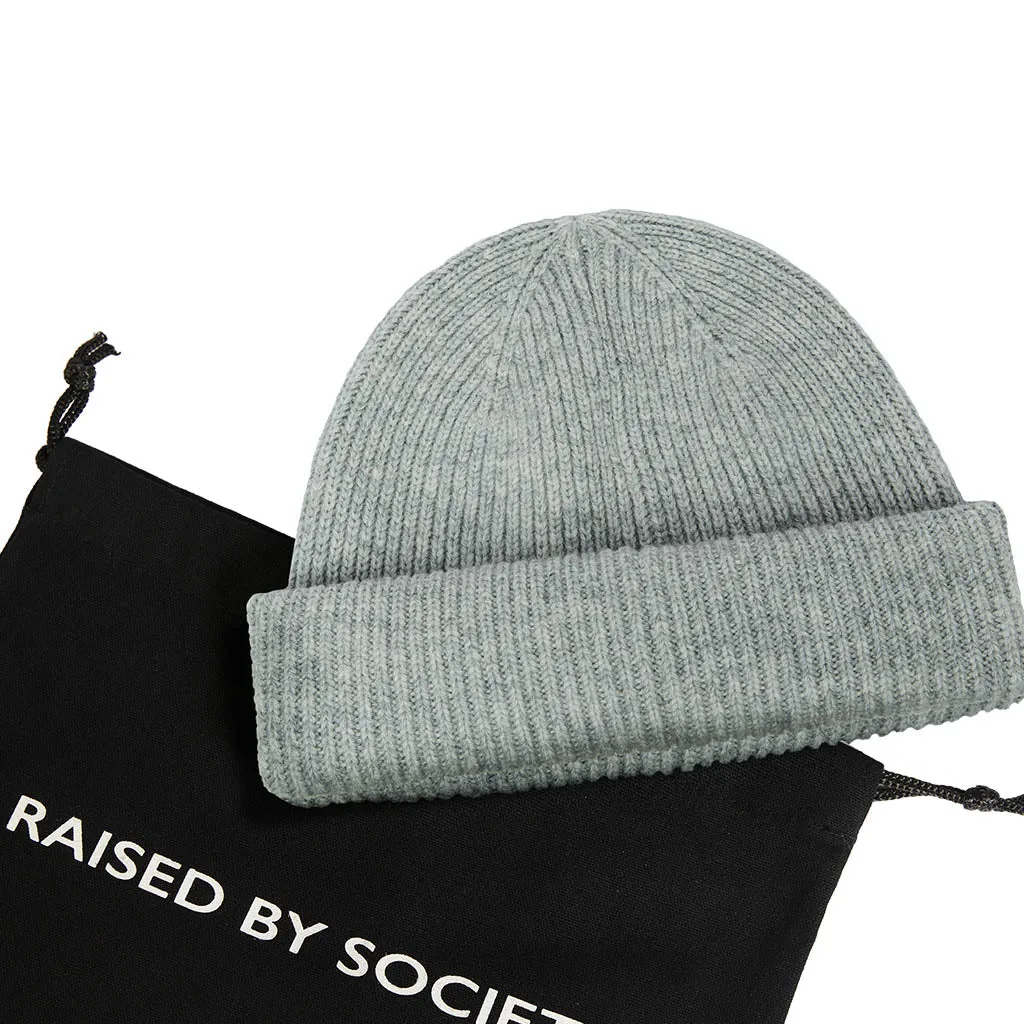 LIGHT GREY SHORT BEANIE sold by Raised by Society product image thumbnail 4