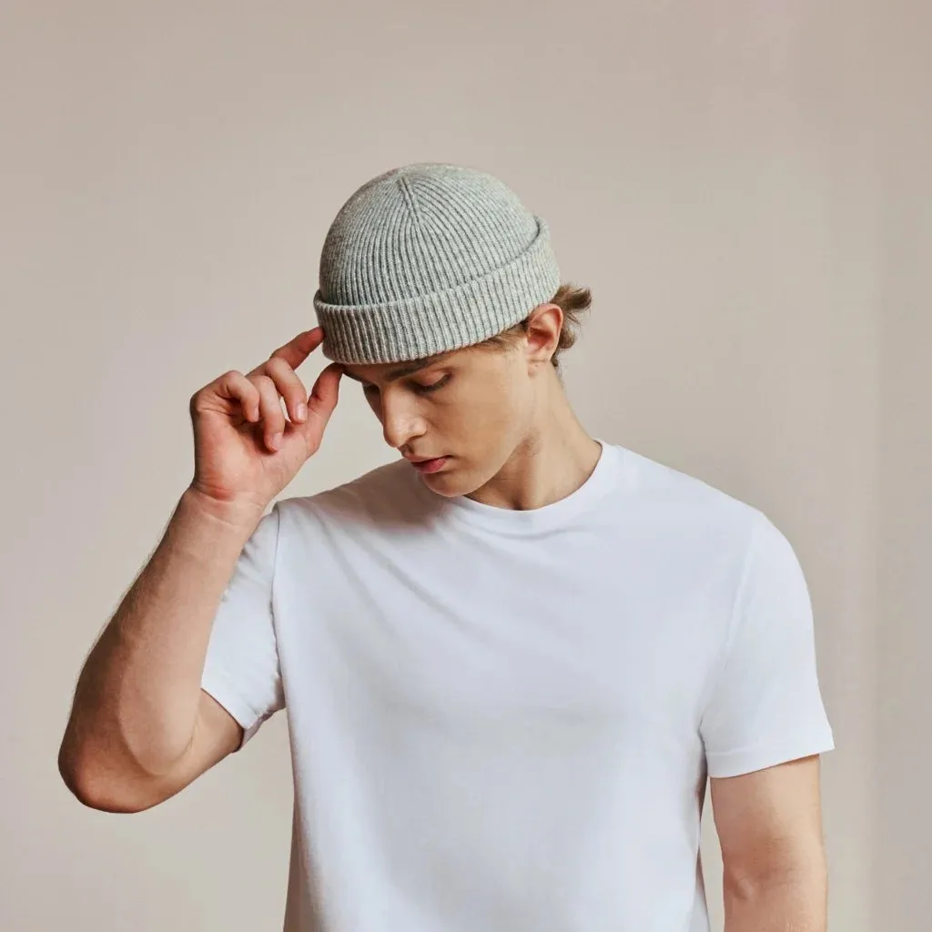 LIGHT GREY SHORT BEANIE sold by Raised by Society product image thumbnail 3