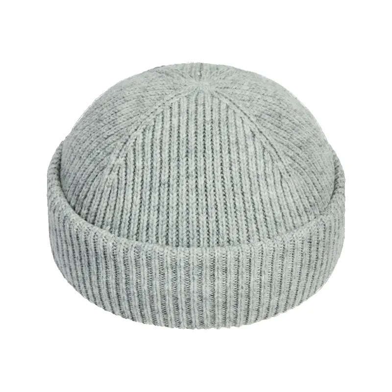 LIGHT GREY SHORT BEANIE made by Raised by Society