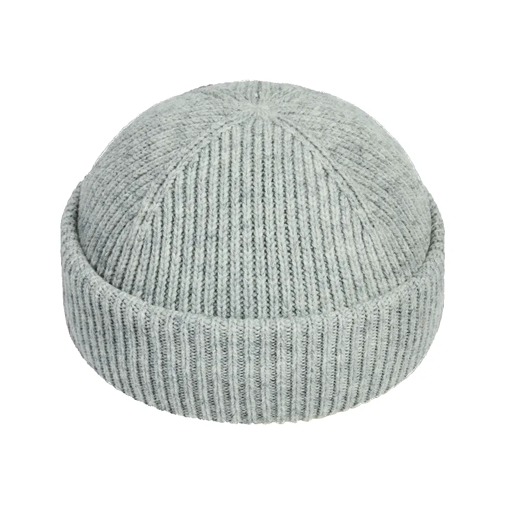 LIGHT GREY SHORT BEANIE sold by Raised by Society