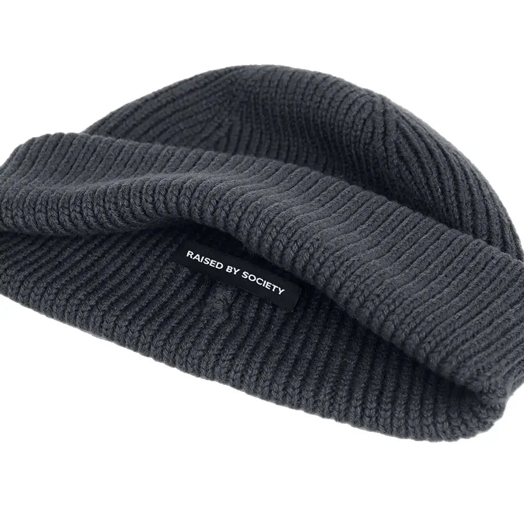 CHARCOAL SHORT BEANIE sold by Raised by Society product image thumbnail 3