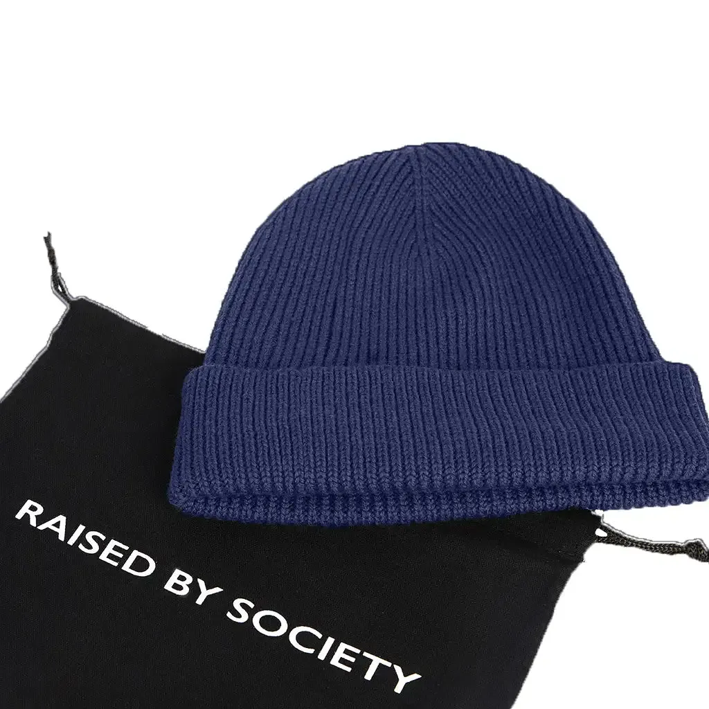NAVY SHORT BEANIE sold by Raised by Society product image thumbnail 3