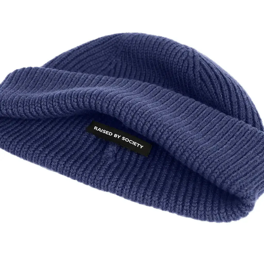 NAVY SHORT BEANIE sold by Raised by Society product image thumbnail 2