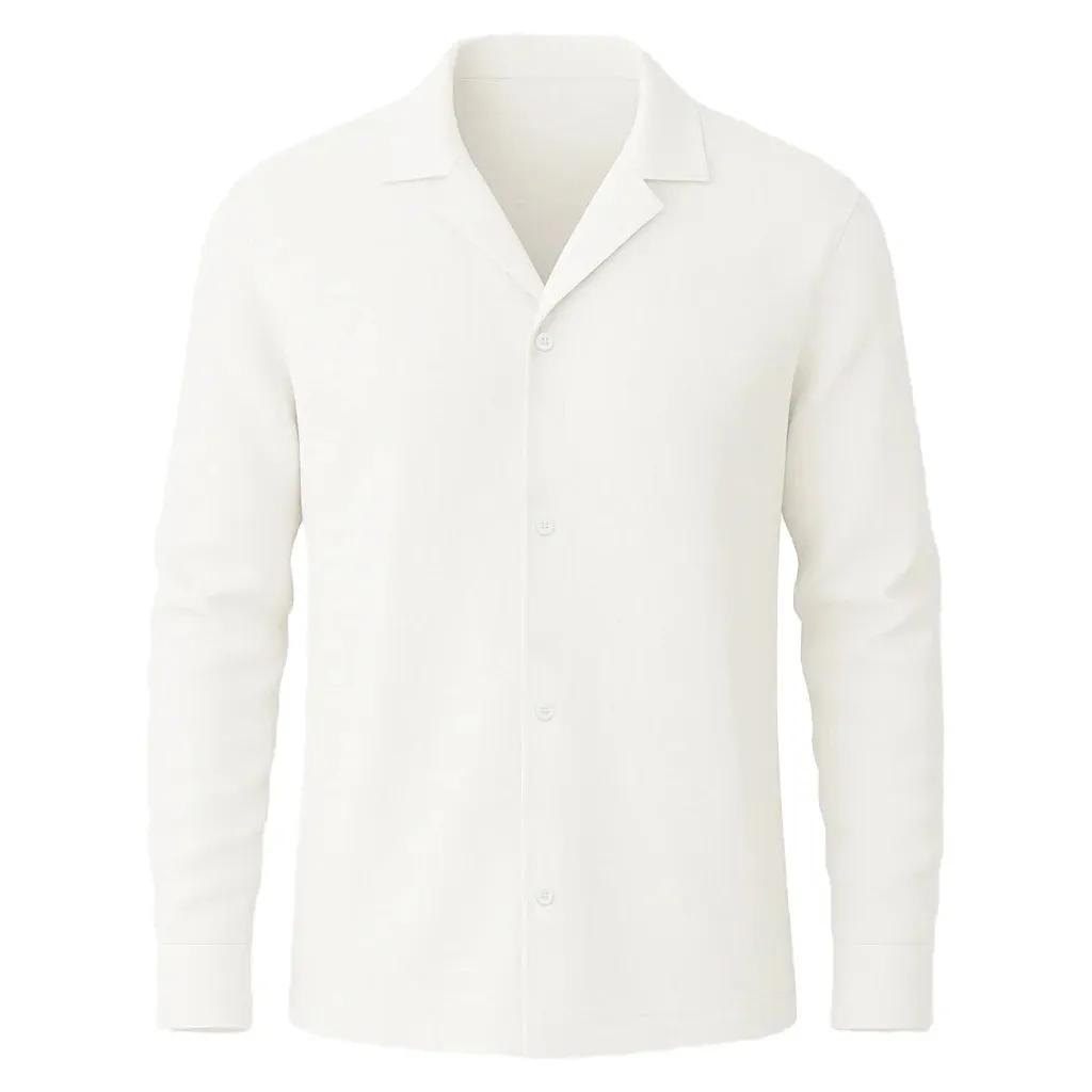 WHITE CUBAN LINEN SHIRT sold by Raised by Society