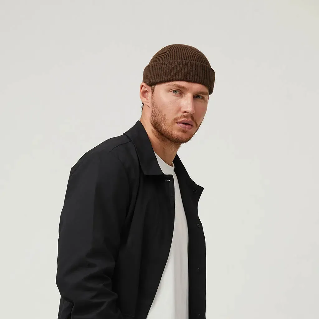 COFFEE BROWN SHORT BEANIE sold by Raised by Society product image thumbnail 4