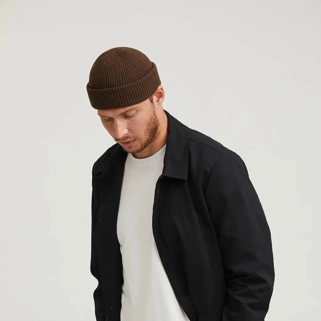 COFFEE BROWN SHORT BEANIE sold by Raised by Society product image thumbnail 3