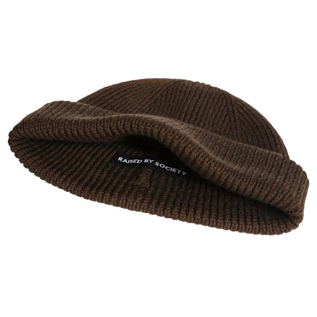 COFFEE BROWN SHORT BEANIE sold by Raised by Society product image thumbnail 2